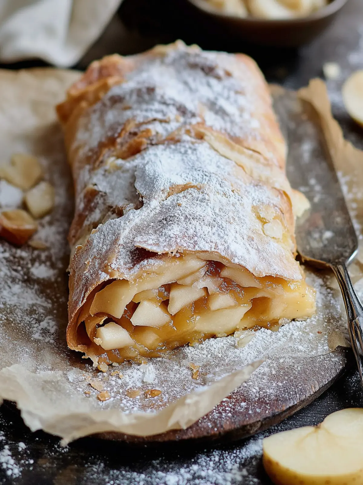 Apfelstrudel mit Blätterteig