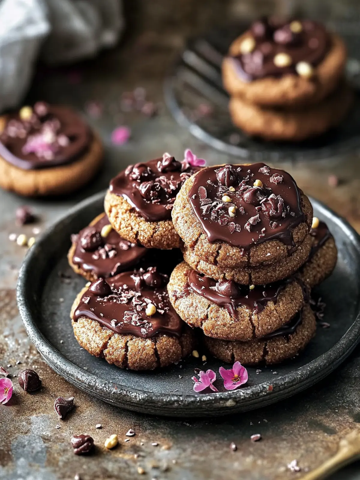 Große Schokoladenkekse mit Pekannüssen