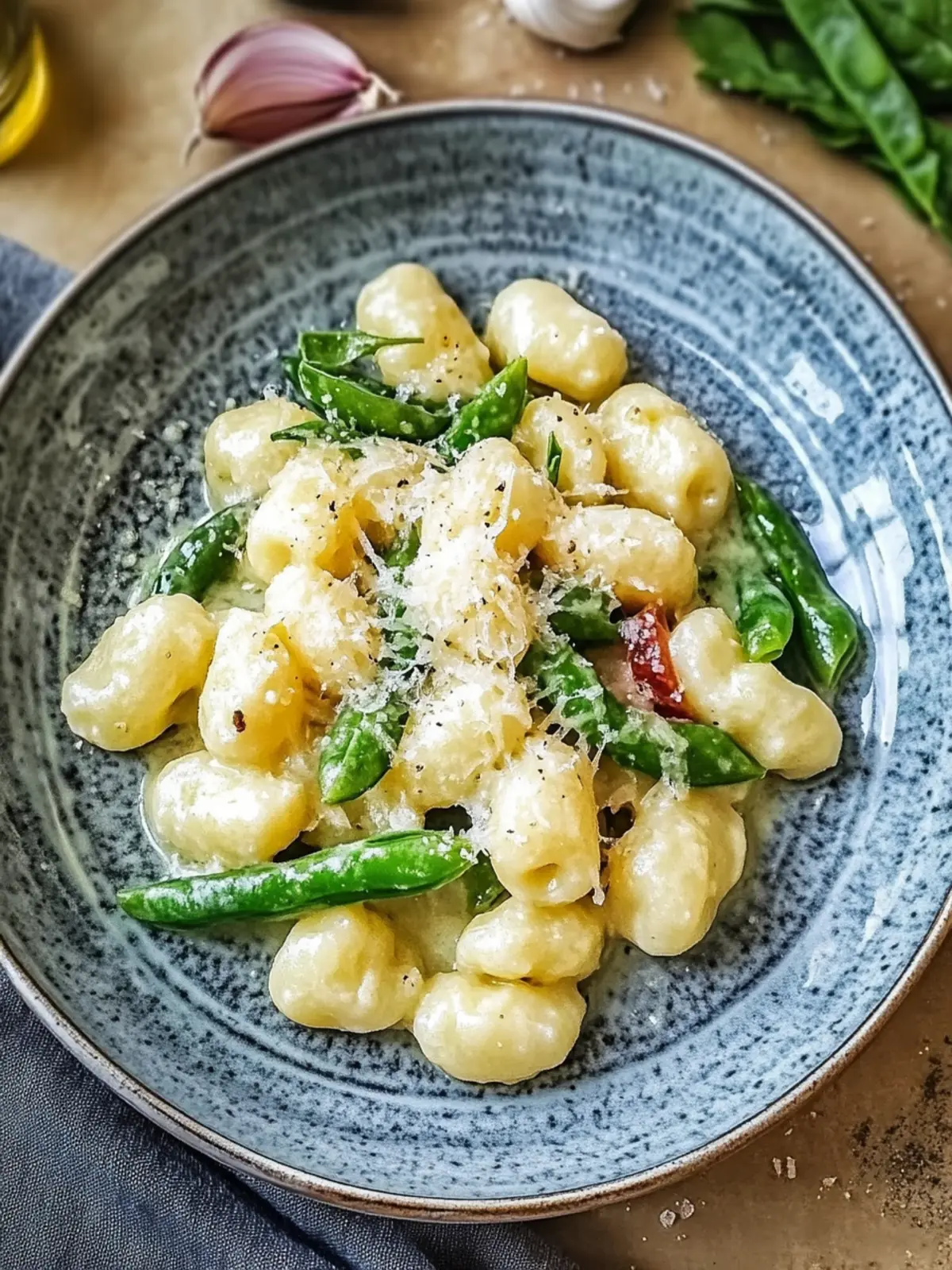 Gnocchi mit grünen Spargeln
