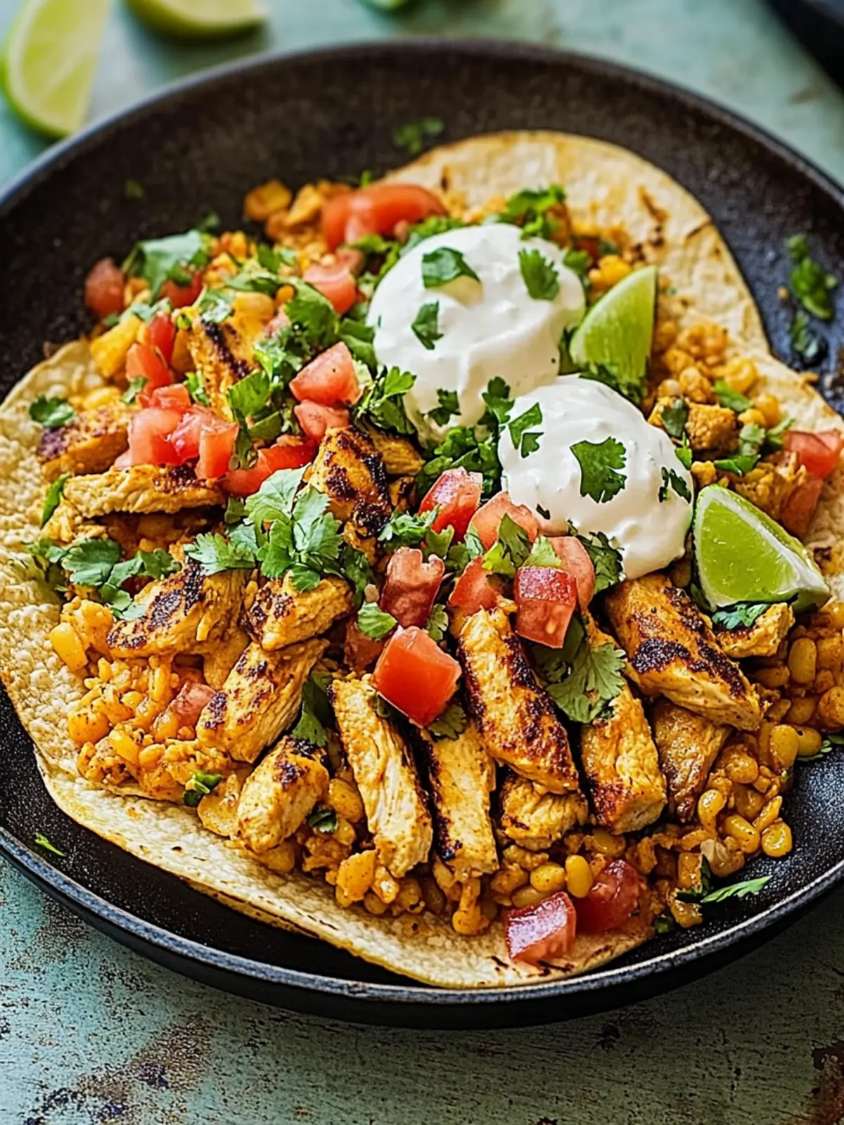 Taco Pfanne mit Hähnchen und Reis
