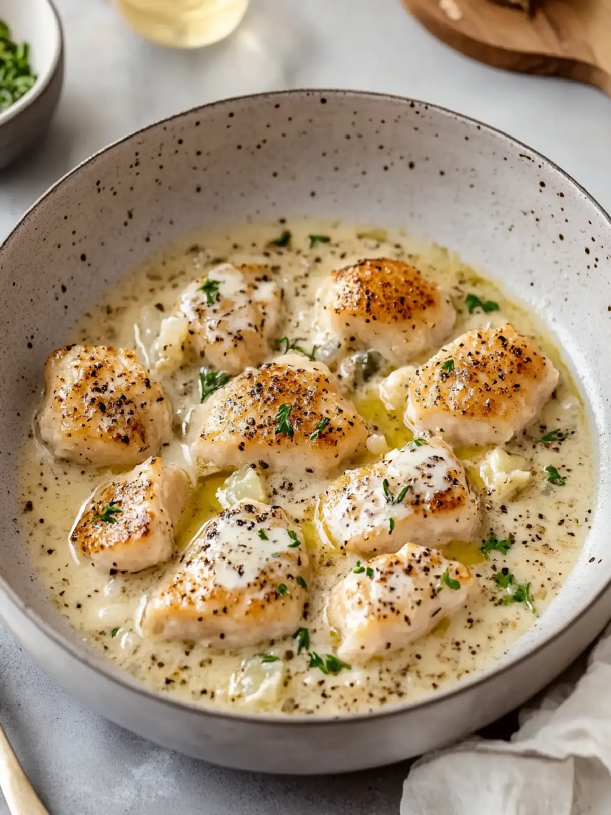 Hühnchenpfanne in Honig- und Senfsauce