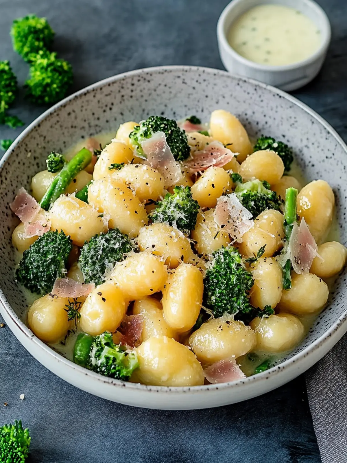 Gnocchi in Käsesauce mit Brokkoli und Schinken