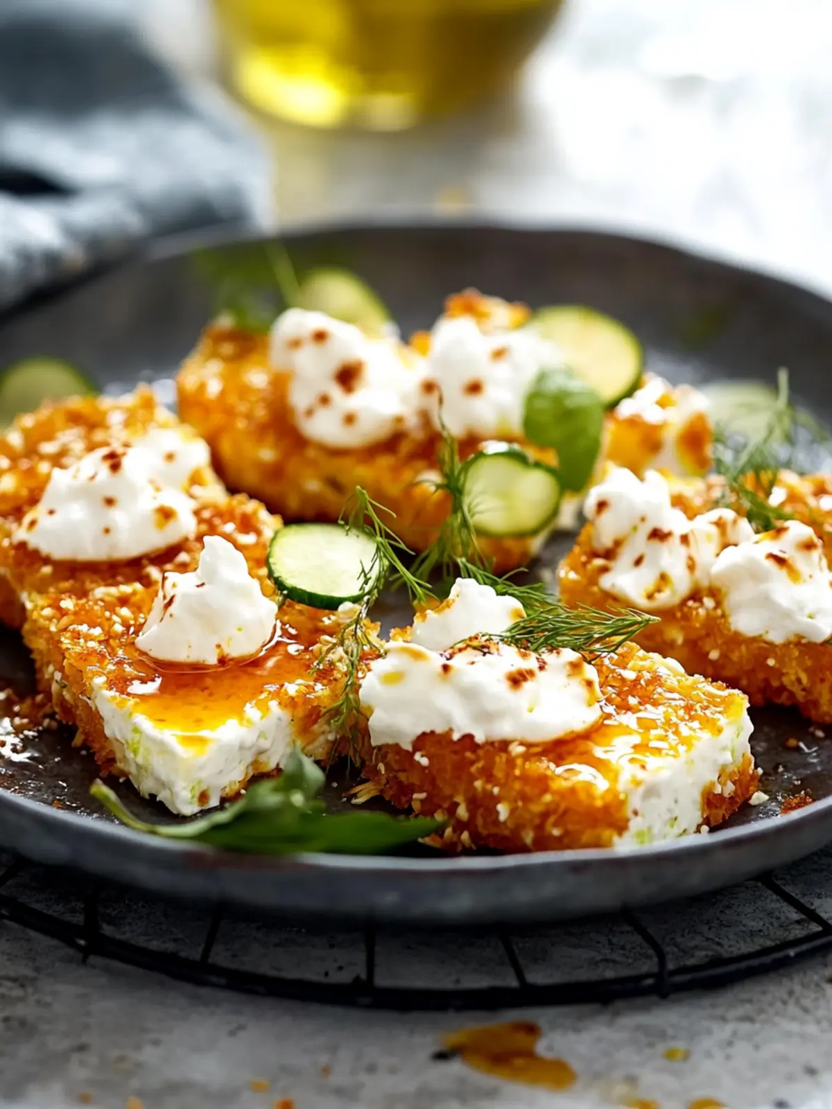 Krosse heiße Honig-Feta-Hähnchen