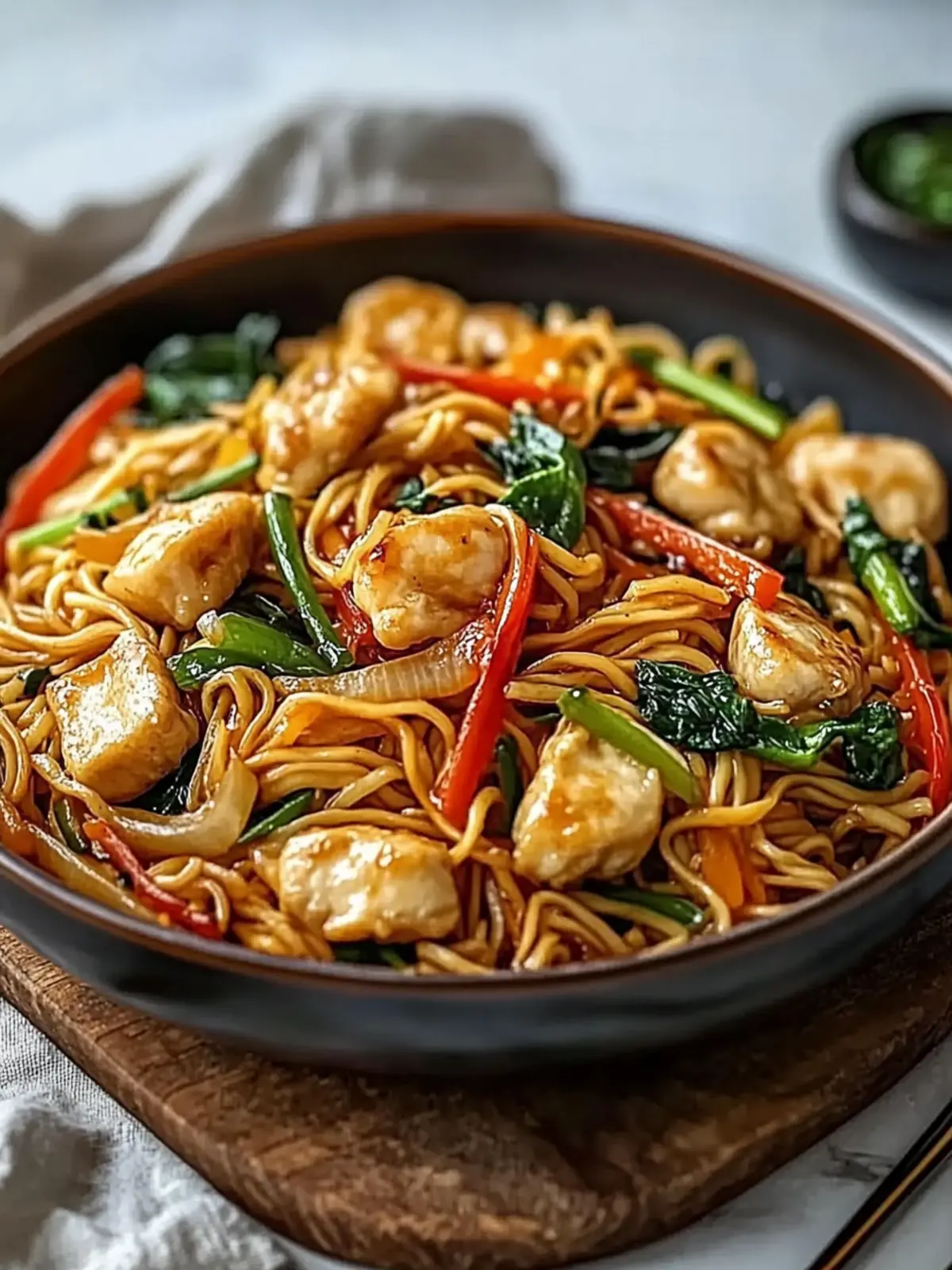 Einfache Hühnchen Lo Mein
