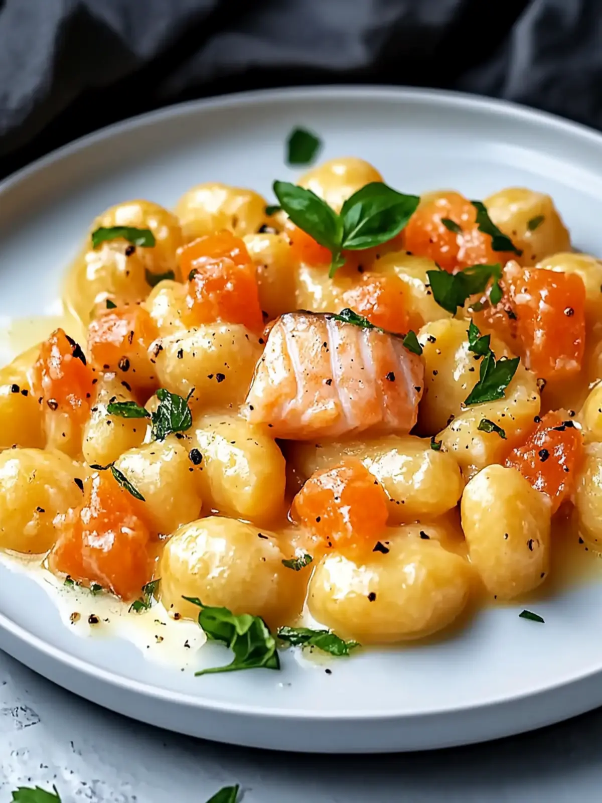 Saftiger geräucherter Lachs Gnocchi