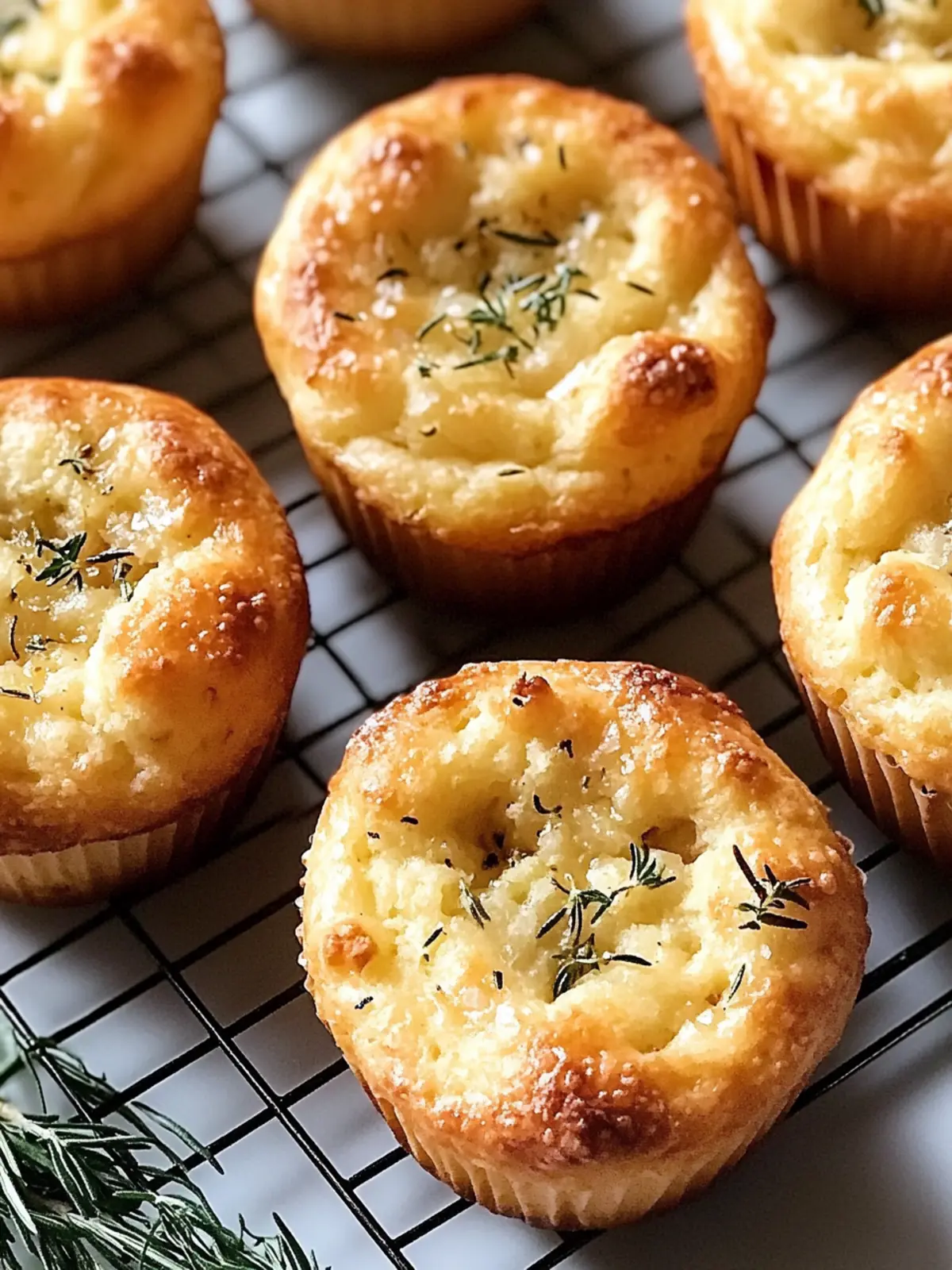 Rosmarin Knoblauch Focaccia Muffins