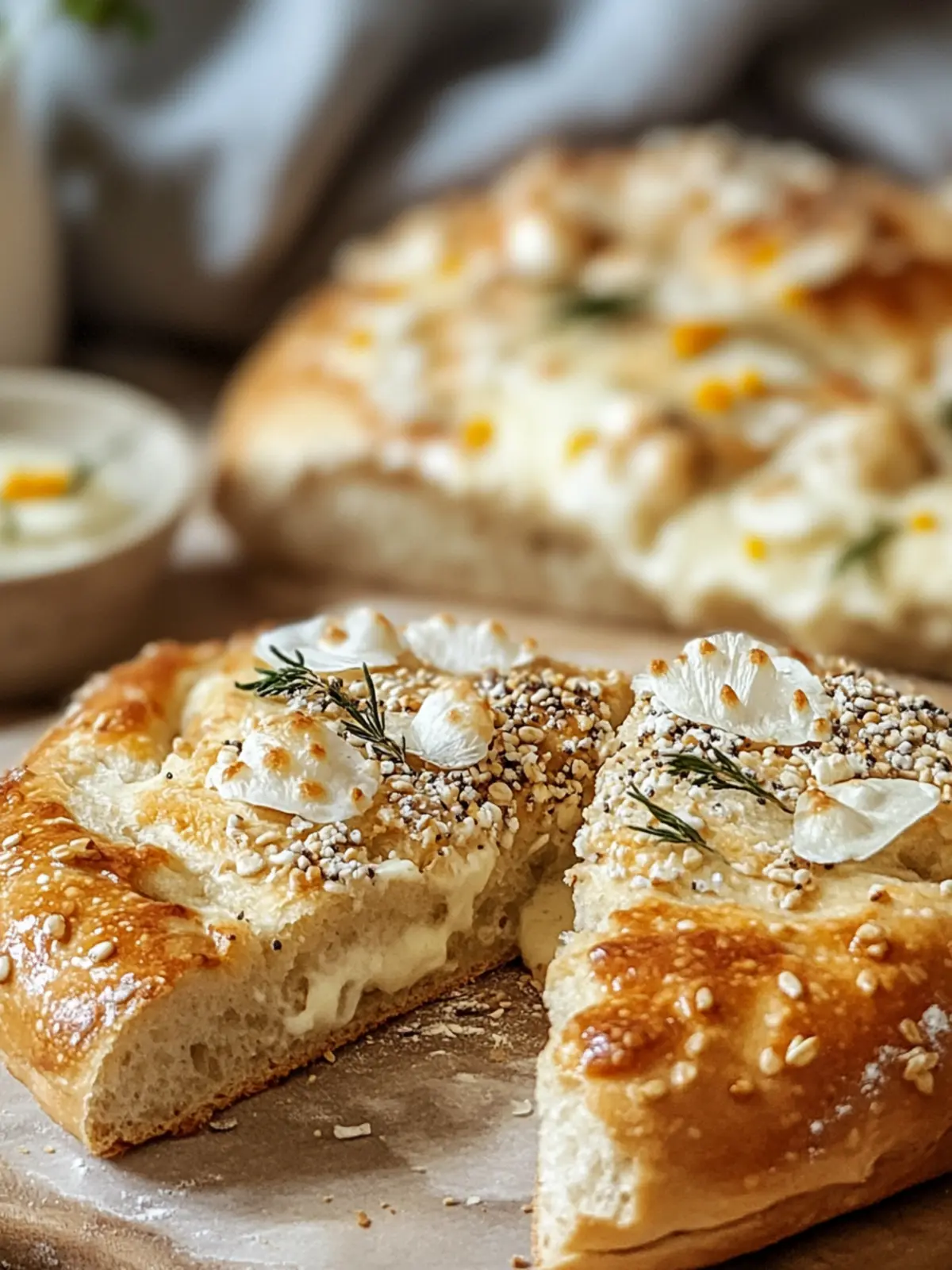 Haferbrei und Joghurt Fladenbrot