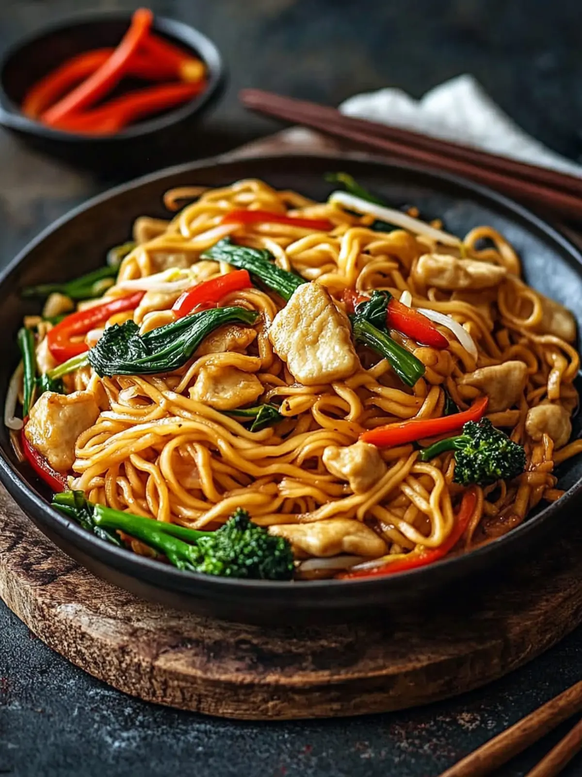 Einfache Hühnchen Lo Mein