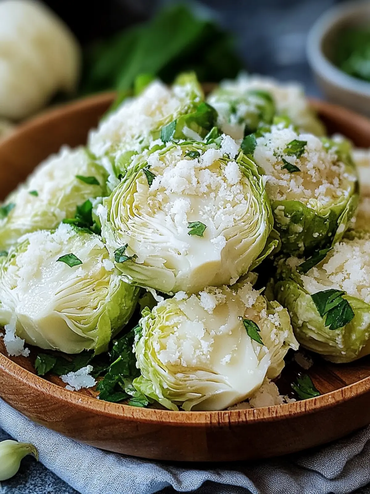 Knoblauch Parmesan geröstete Rosenkohl