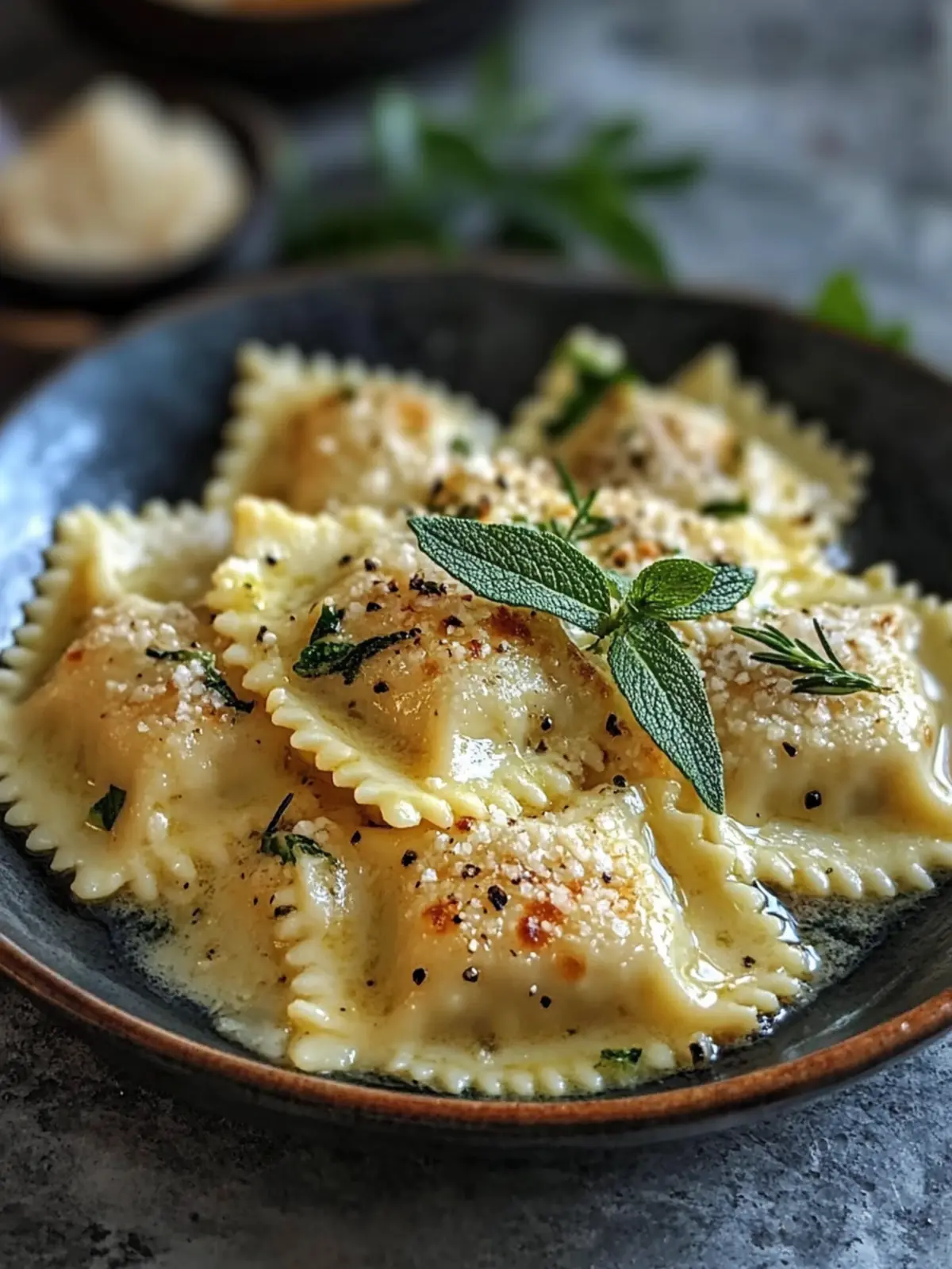 Cremige Kürbisravioli