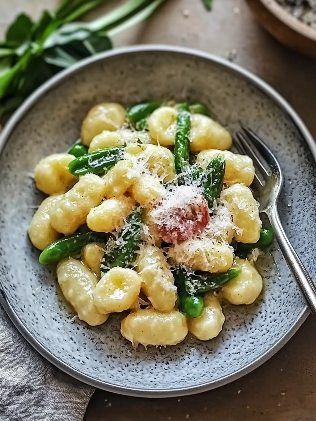 Gnocchi mit grünen Spargeln