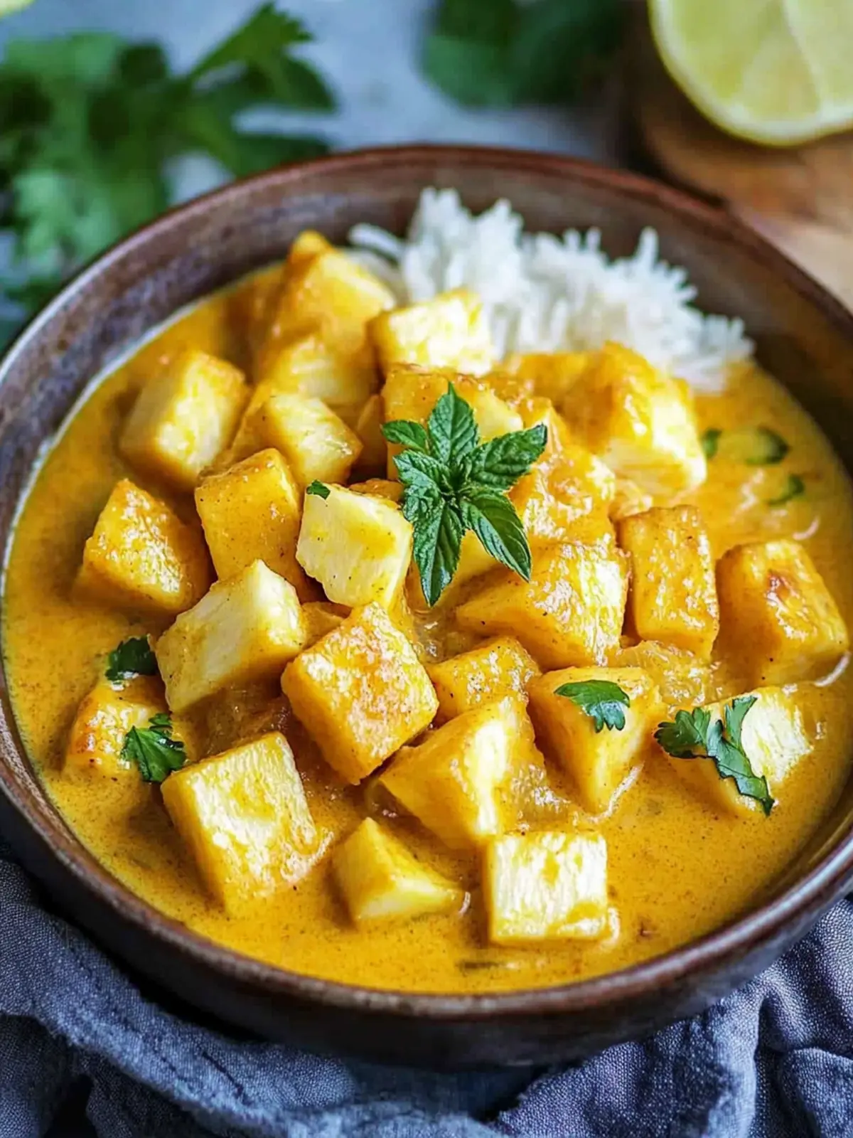 Leichte Hähnchen- und Ananask curry