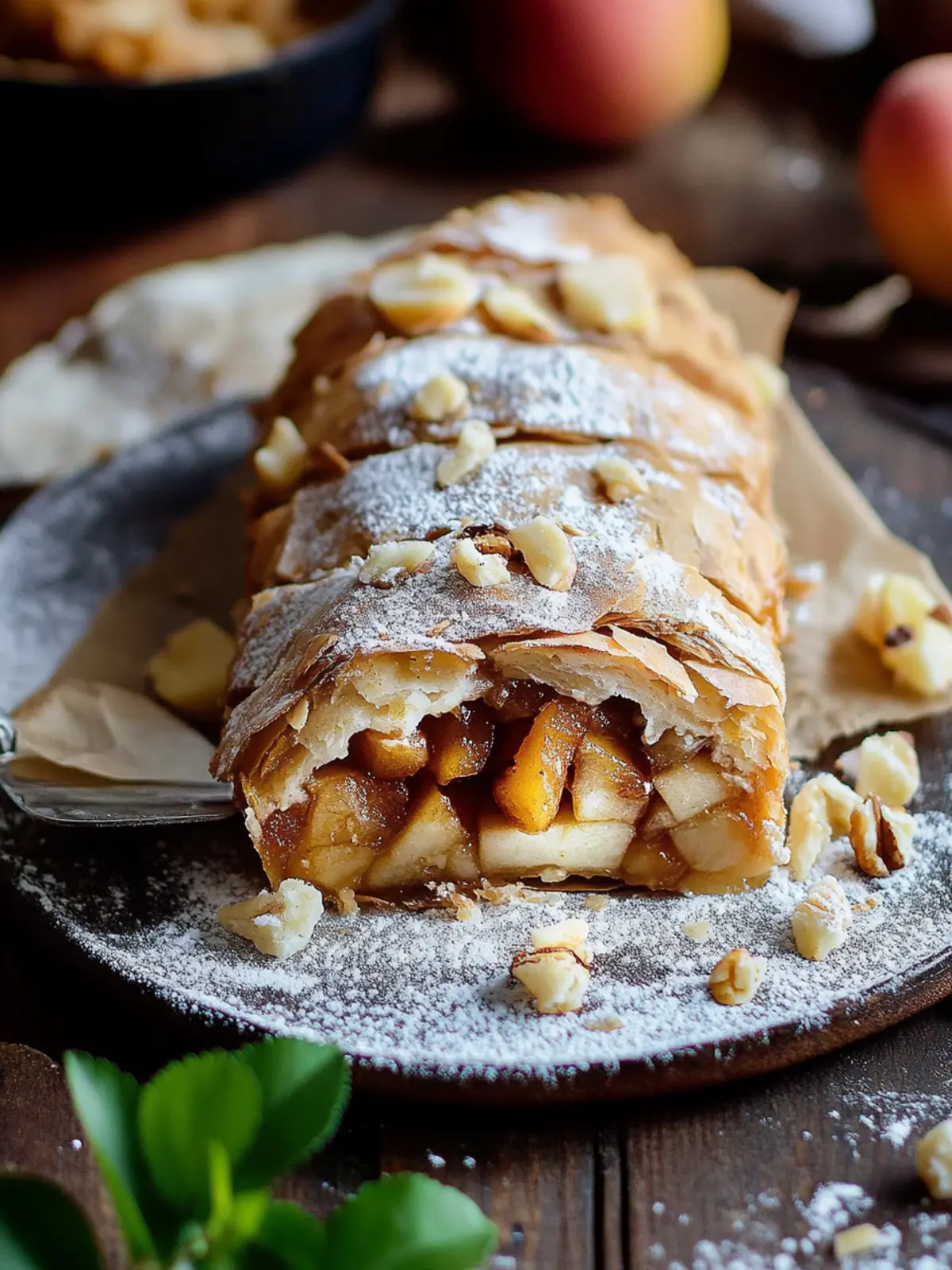 Apfelstrudel mit Blätterteig