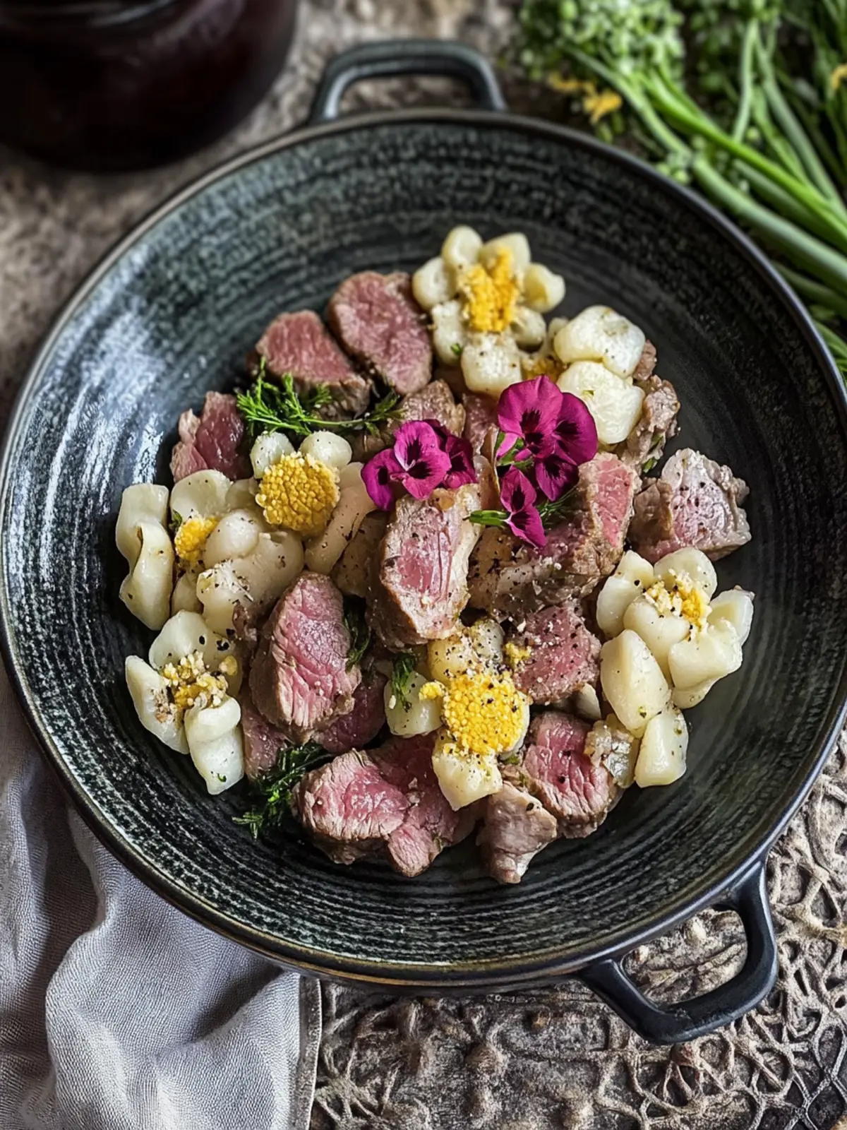 Blumenkohl Rindfleisch Pfanne