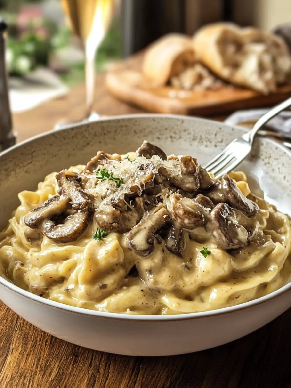 Cremige Pilzsauce mit Spätzle