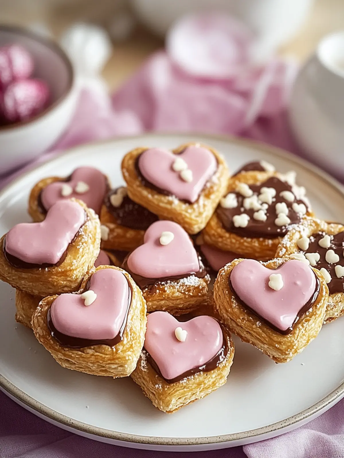 Schokoladen-Karamell-Brezeln für den Valentinstag