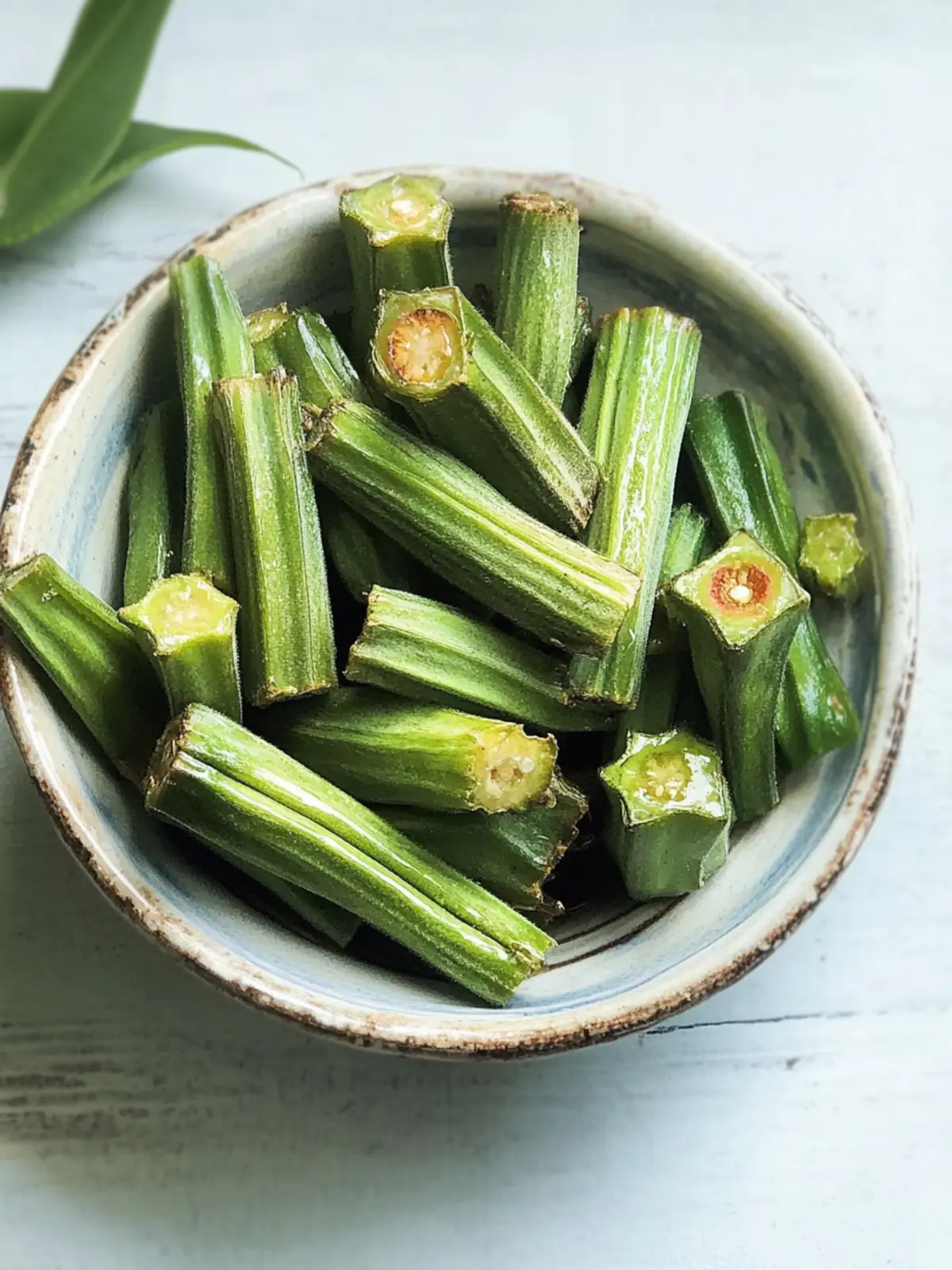 Luftfritteuse gerösteter Okra