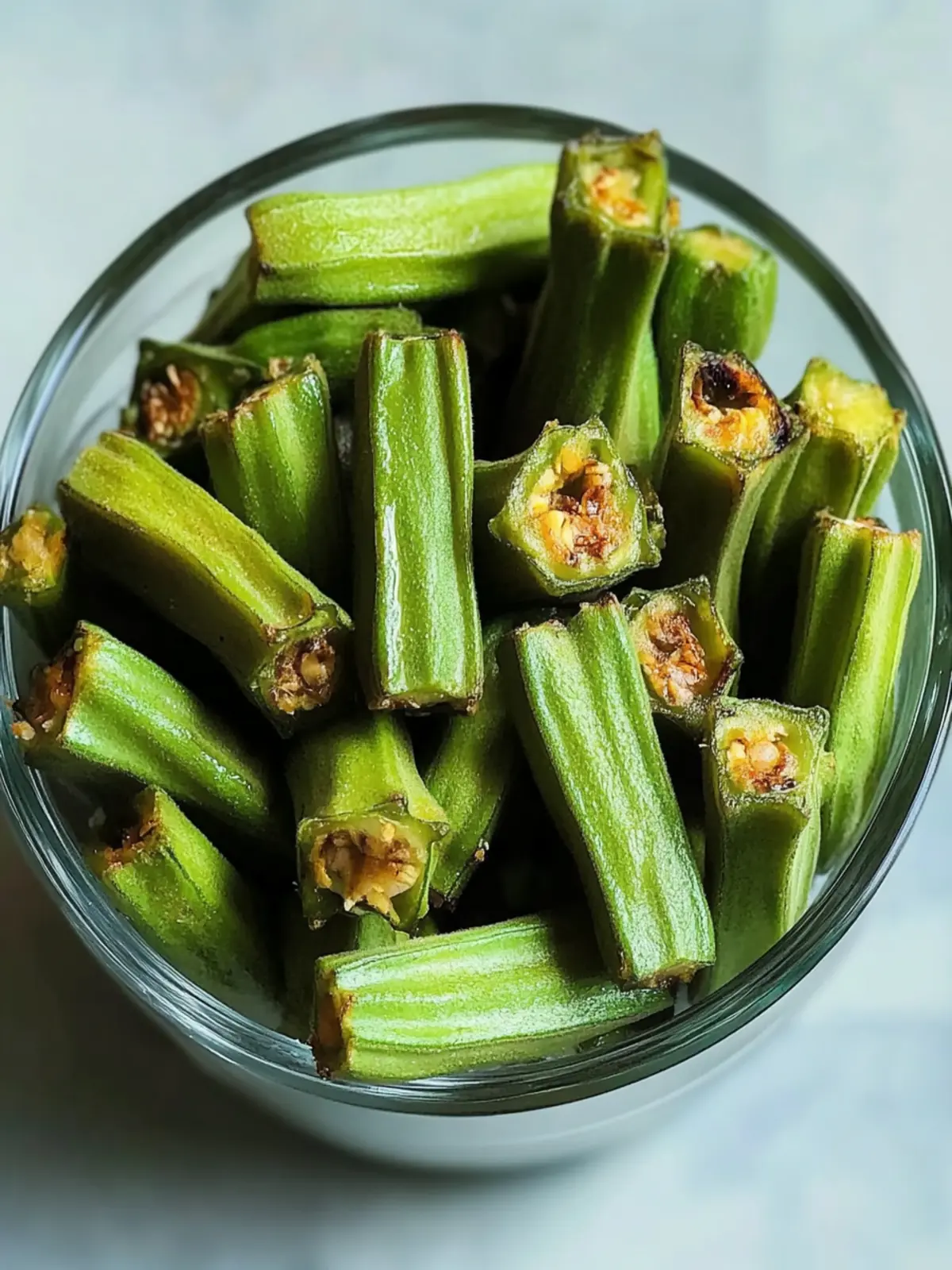 Luftfritteuse gerösteter Okra