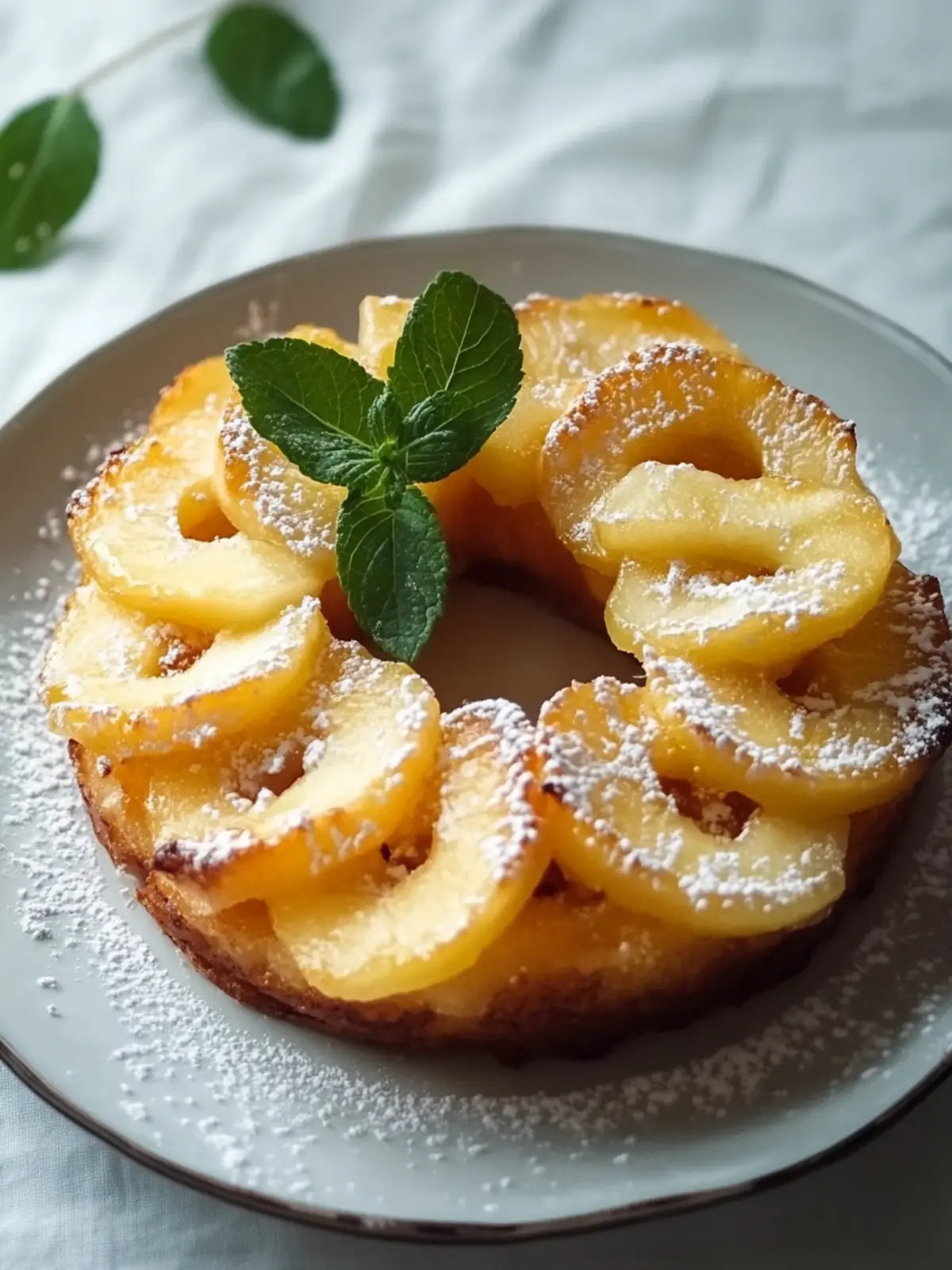 Schnelle gebackene Apfelringe