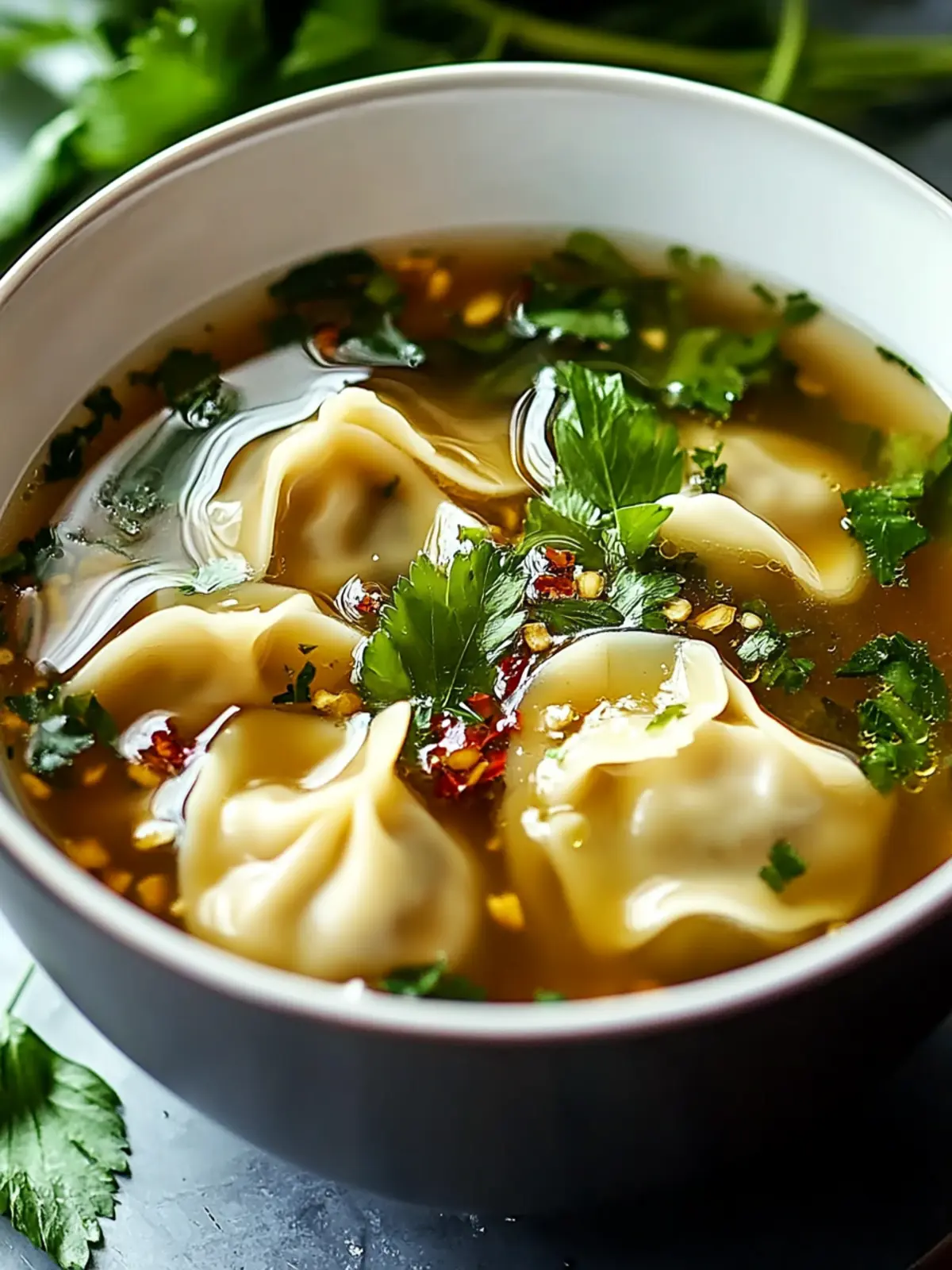 Teigtaschen-Dumpling-Suppe