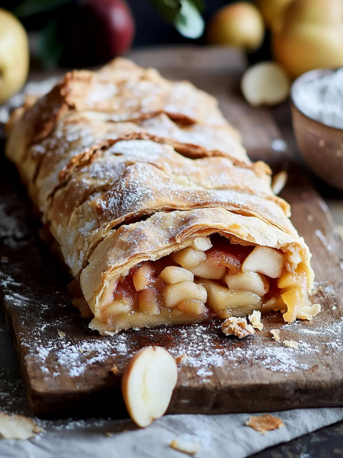Apfelstrudel mit Blätterteig