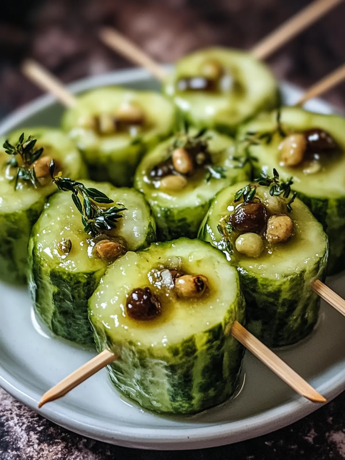 Rosenkohlspieße mit Ahornsirupglasur