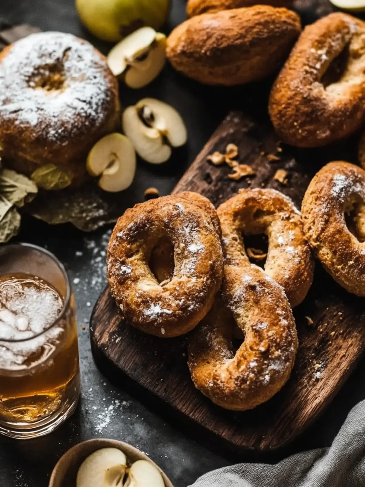 hausgemachte Apfelkuchen Bagels
