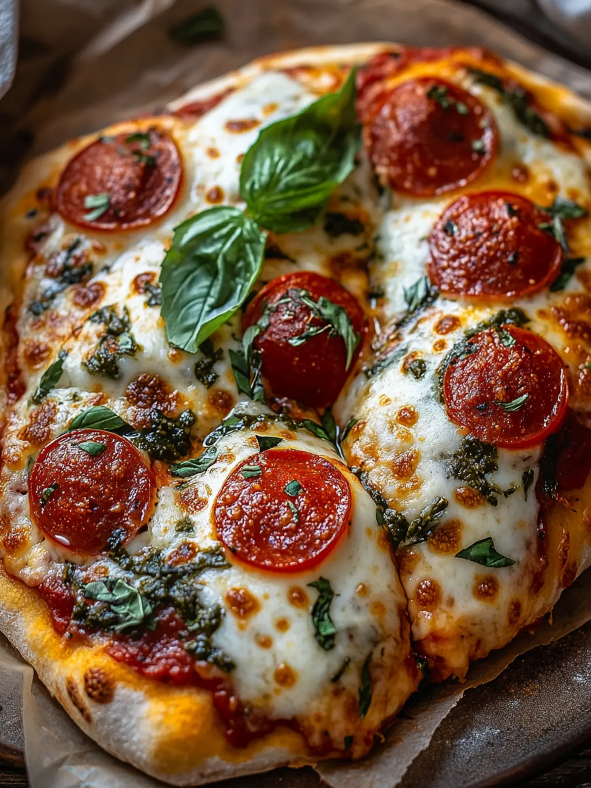 Pizza-gefüllte Hähnchenbrust