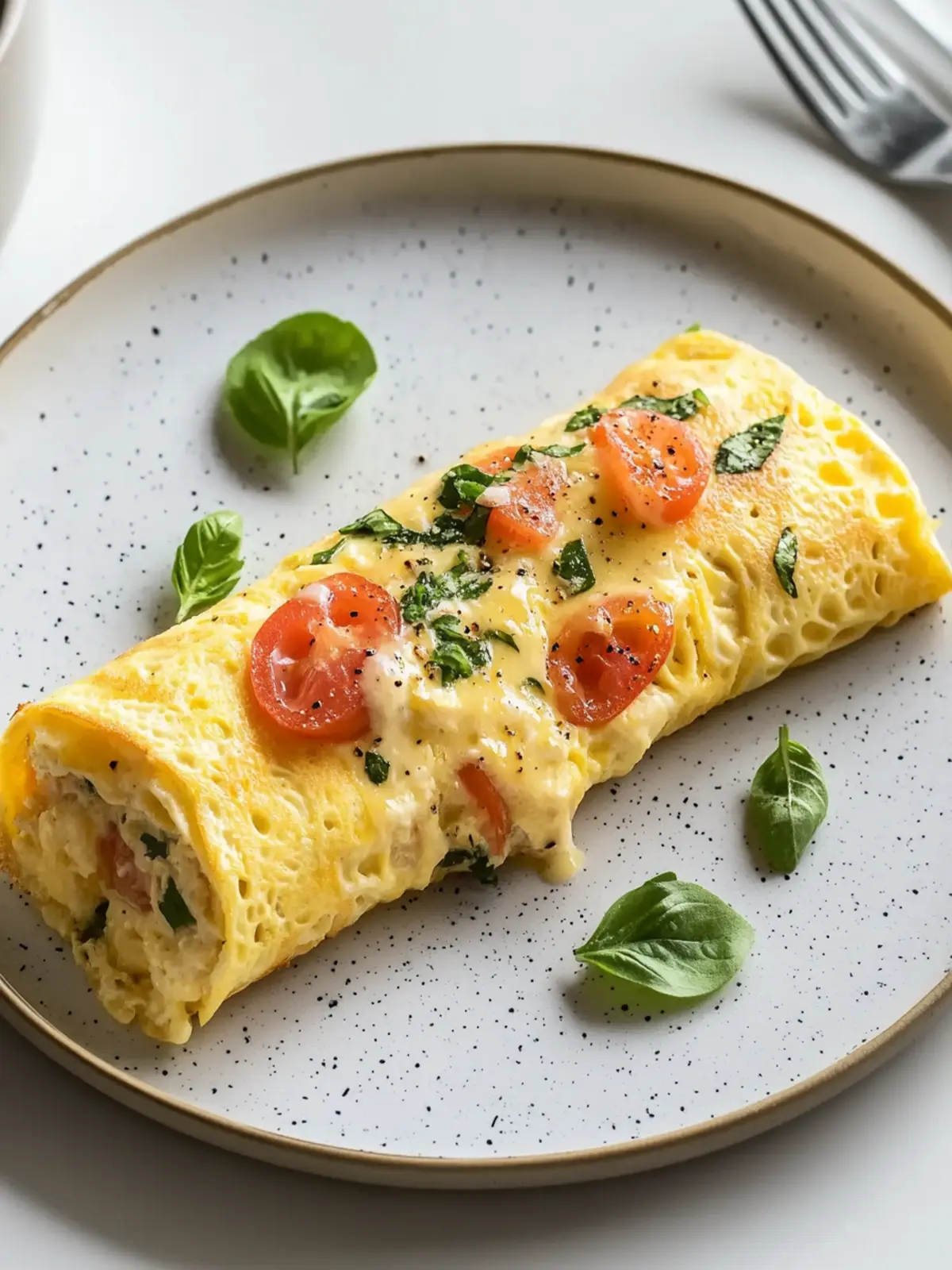 Schnelle Omelette-Rolle nach Art von Italien