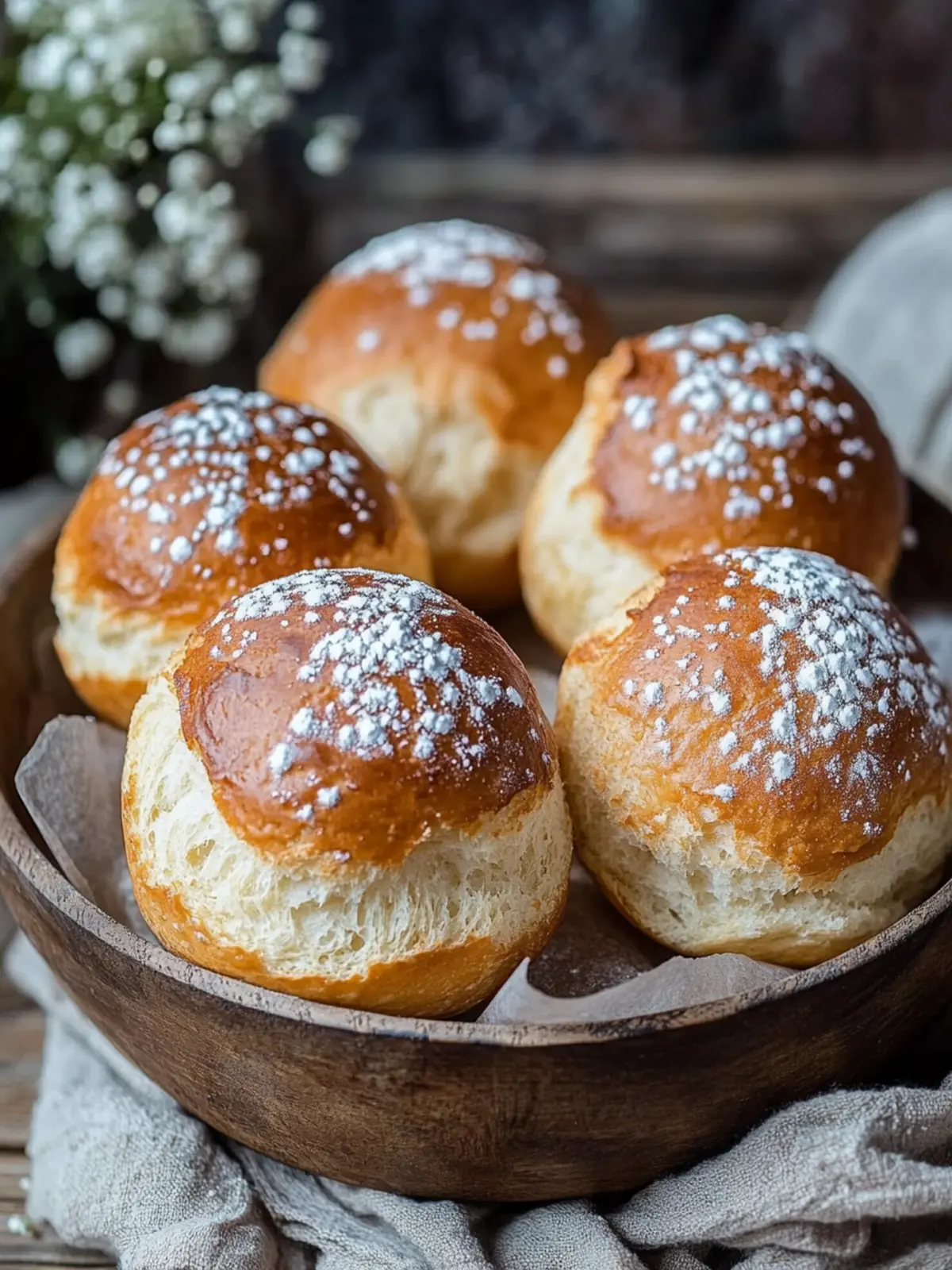 Brezelbrötchen im Muffinblech gebacken