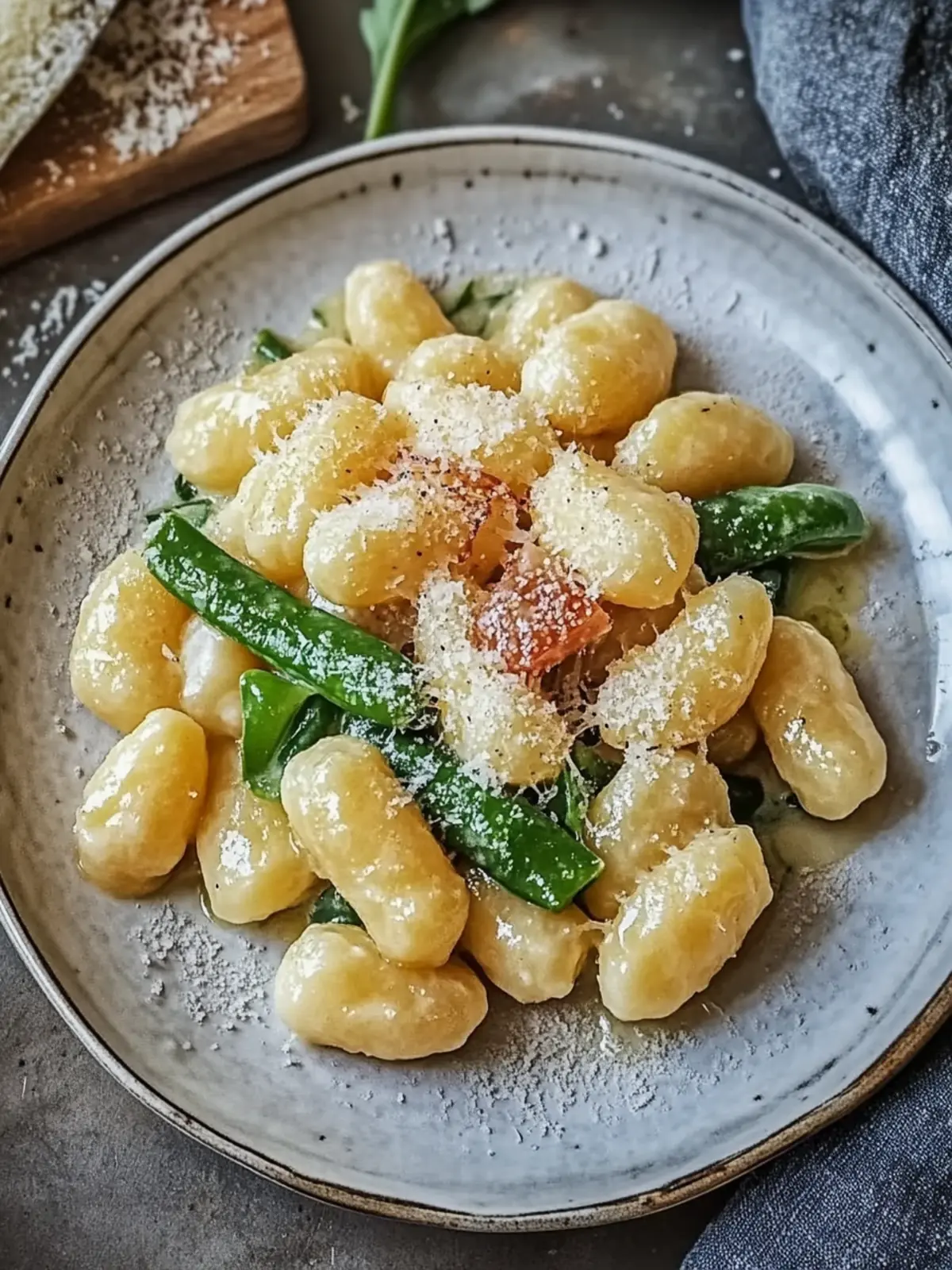 Gnocchi mit grünen Spargeln