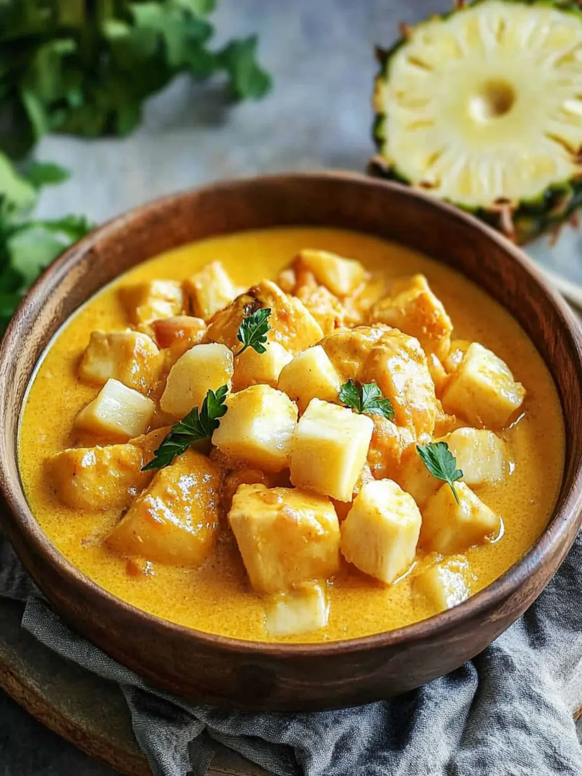 Leichter Hähnchen- und Ananask curry