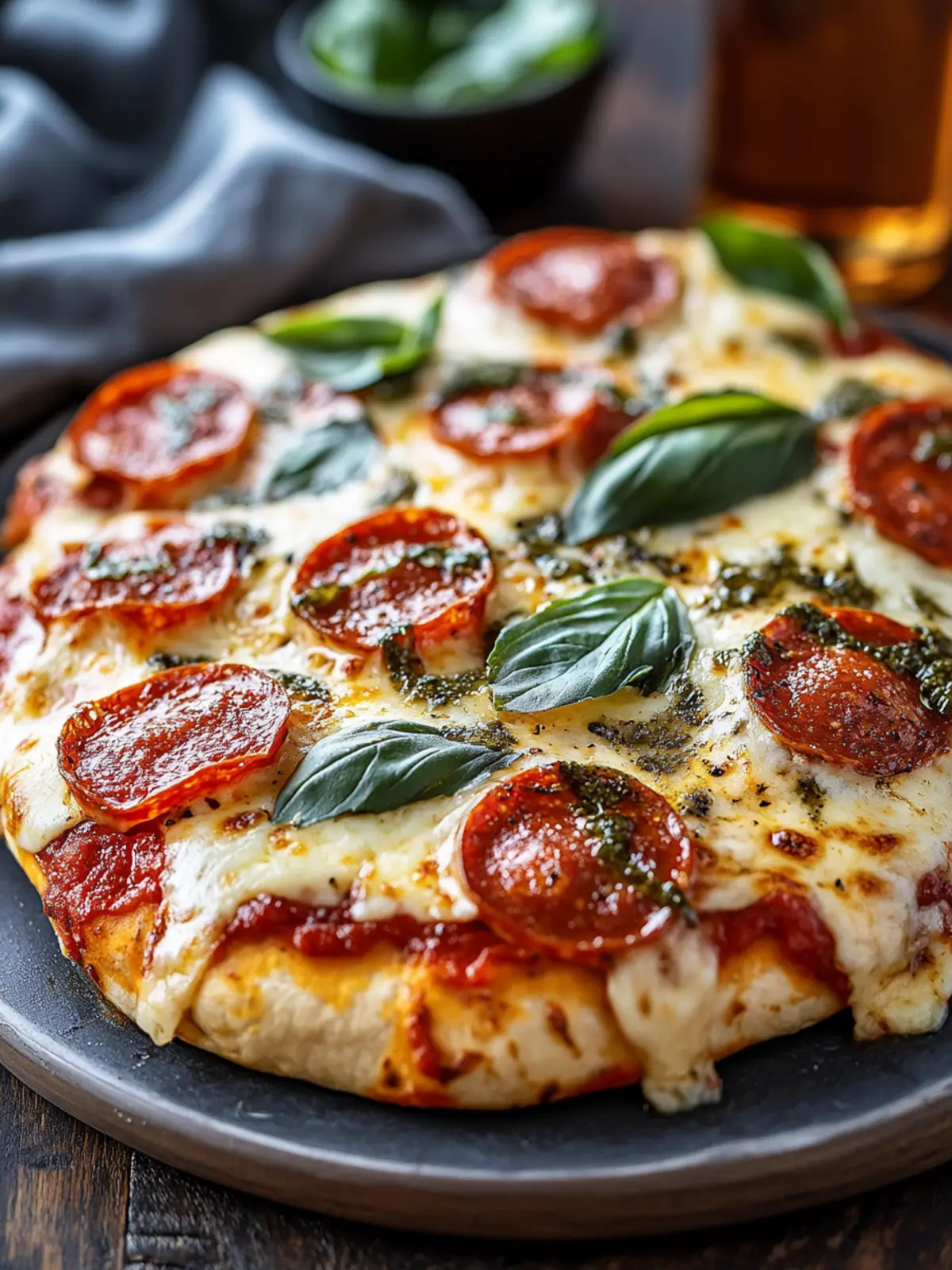 Pizza-gefüllte Hähnchenbrust