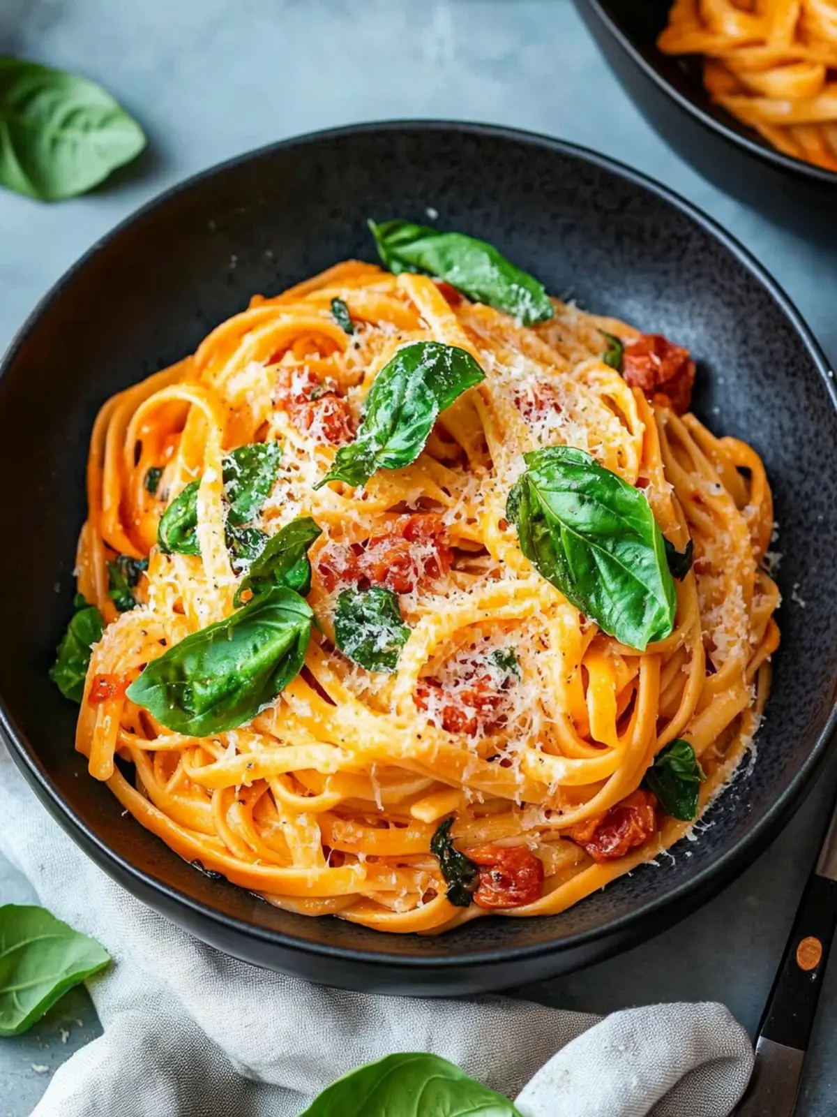 Veganer cremiger getrockneter Tomatenpasta