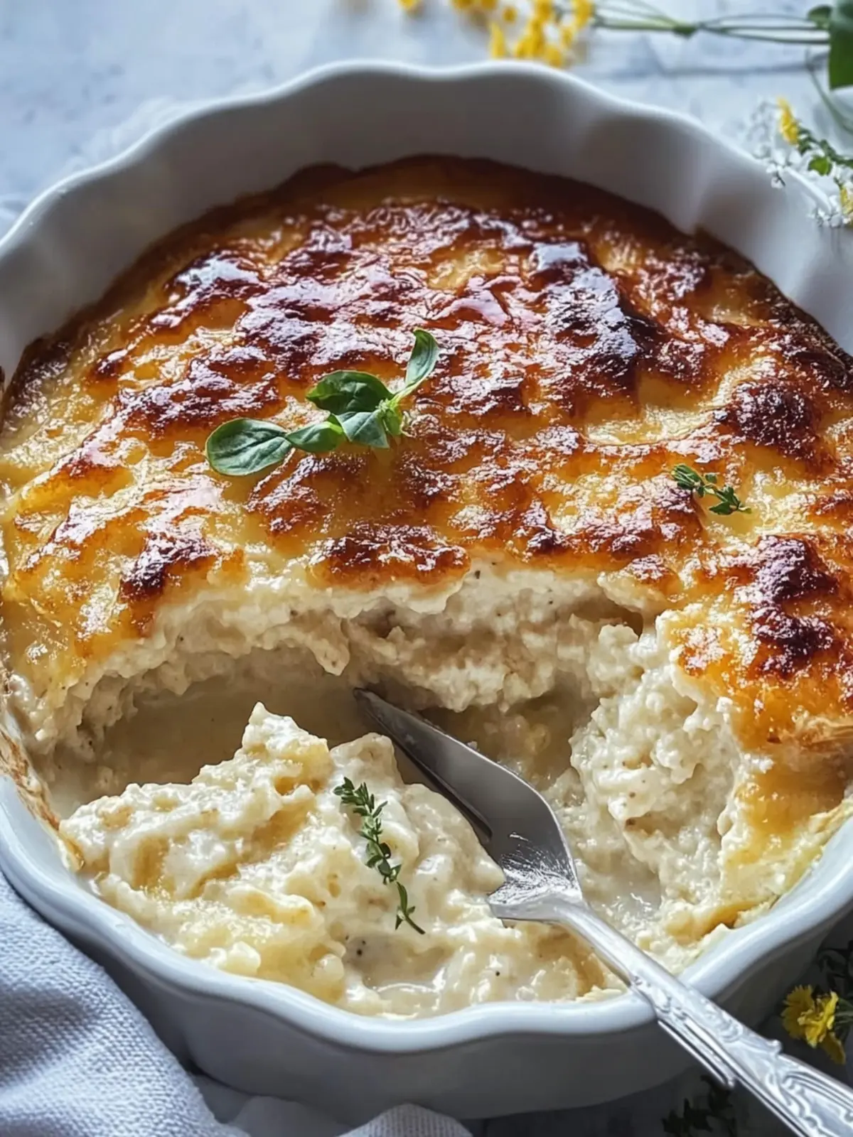 Dump & Bake Cremiger Reis & Hähnchen