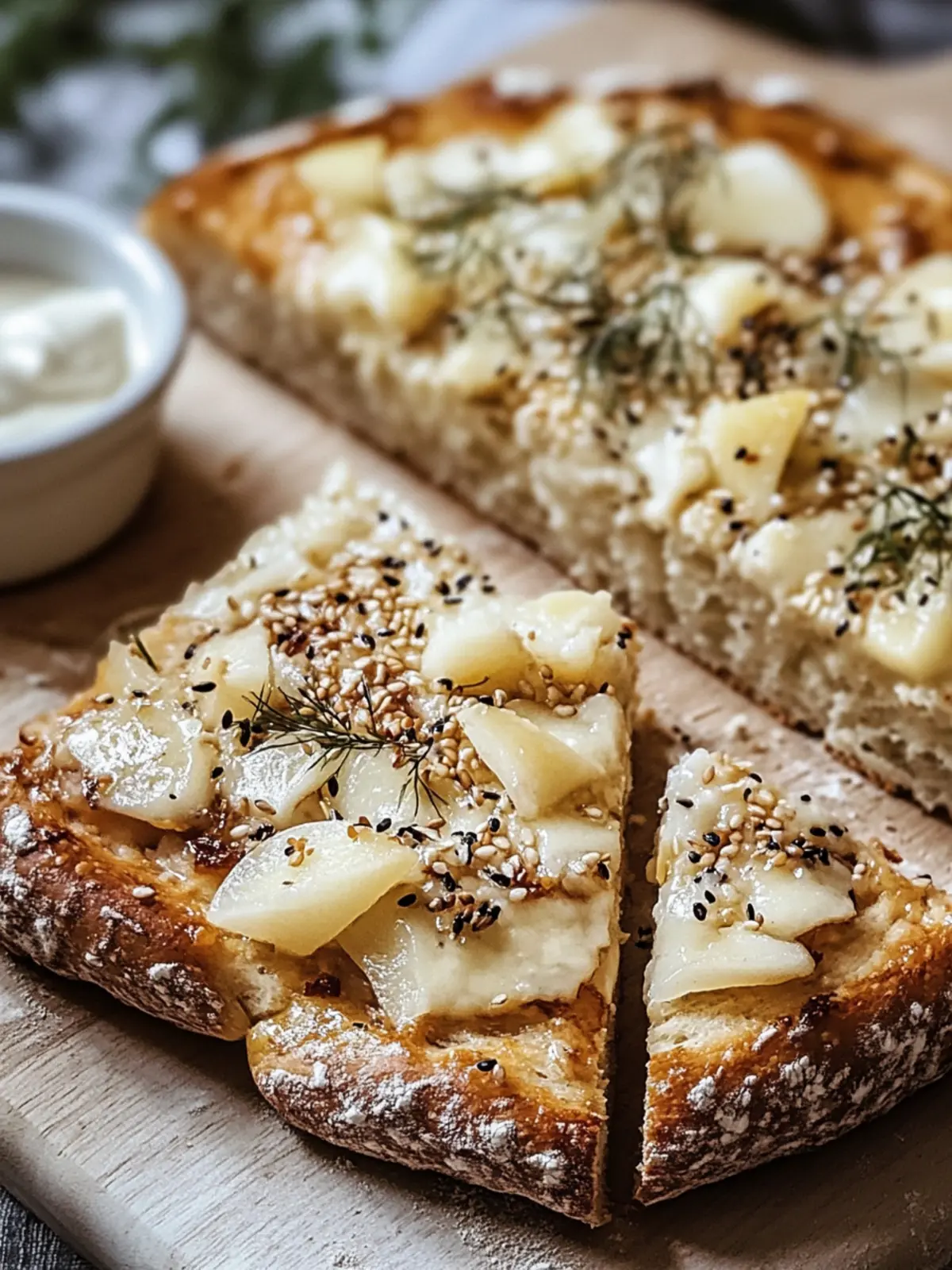 Haferbrei und Joghurt Fladenbrot