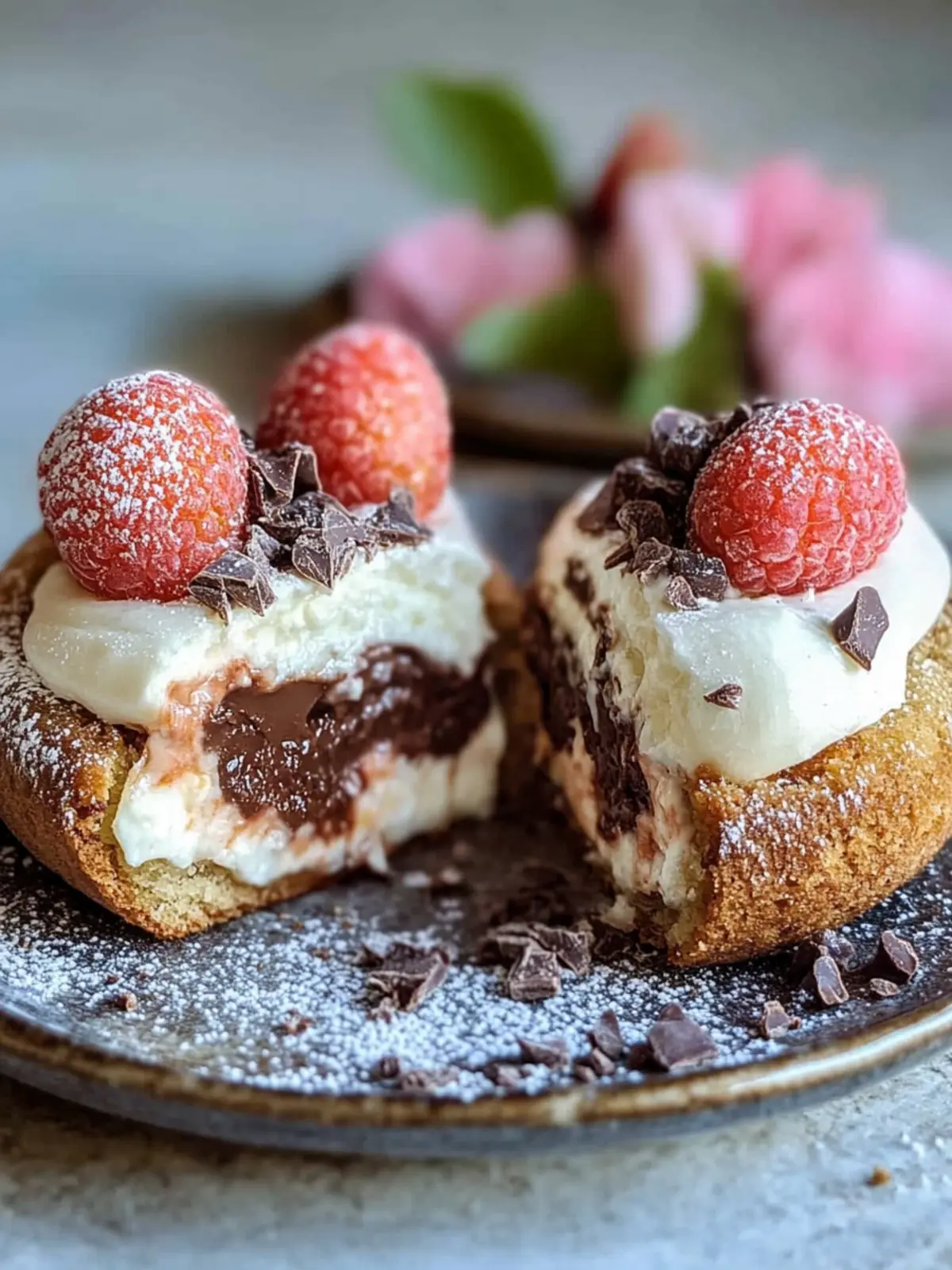 Käsekuchen gefüllte Schokoladenstückchenkekse