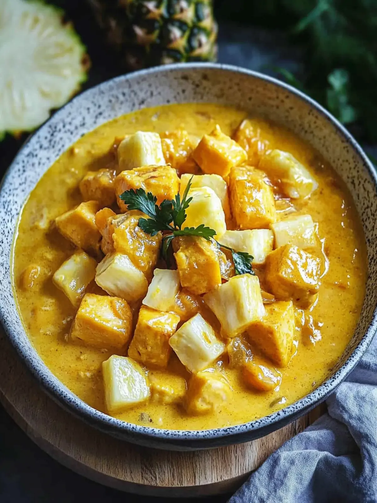 Leichter Hähnchen- und Ananask curry