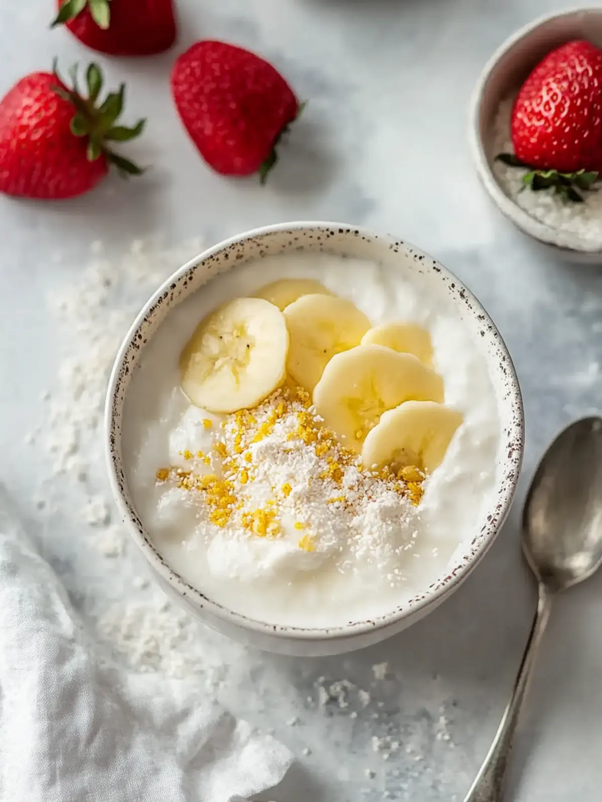Genieße die cremige Reis- und Milchfrühstücksschale zu Hause