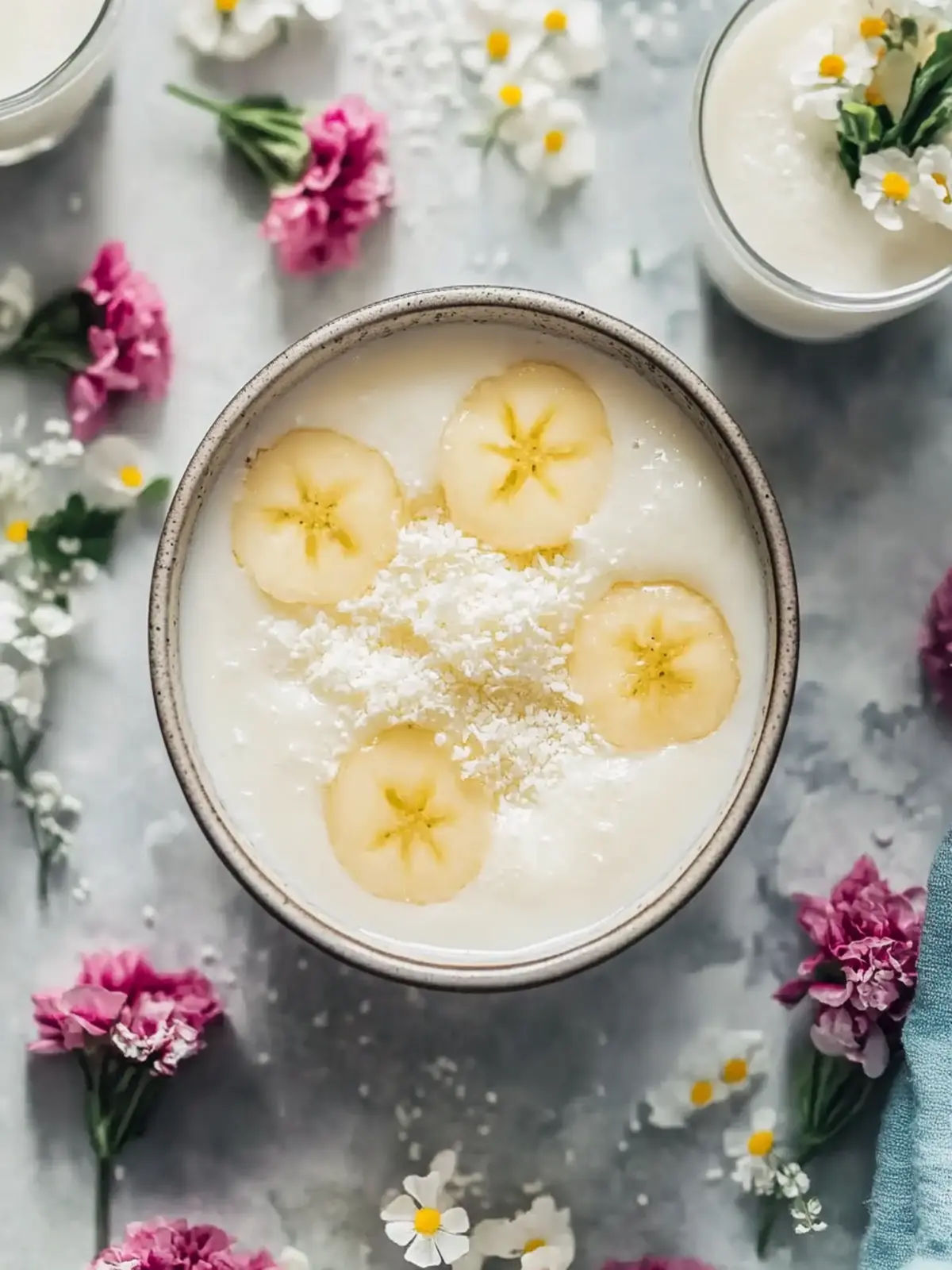 Genieße die cremige Reis- und Milchfrühstücksschale zu Hause