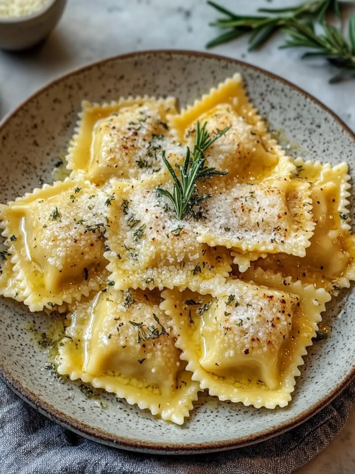 Cremige Kürbisravioli