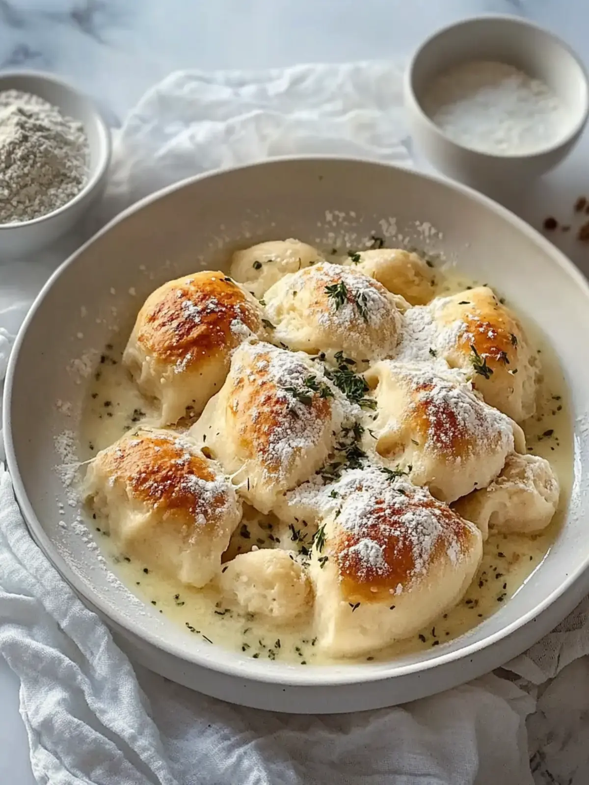 Hühnchen und Knödel