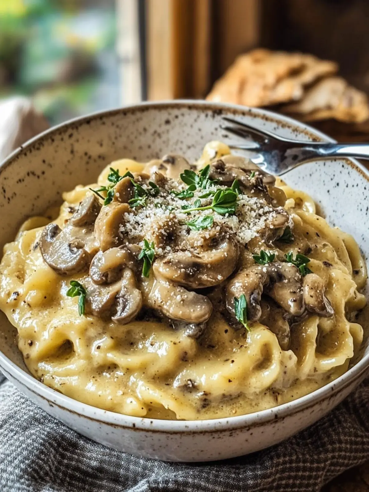 Cremige Pilzsauce mit Spätzle