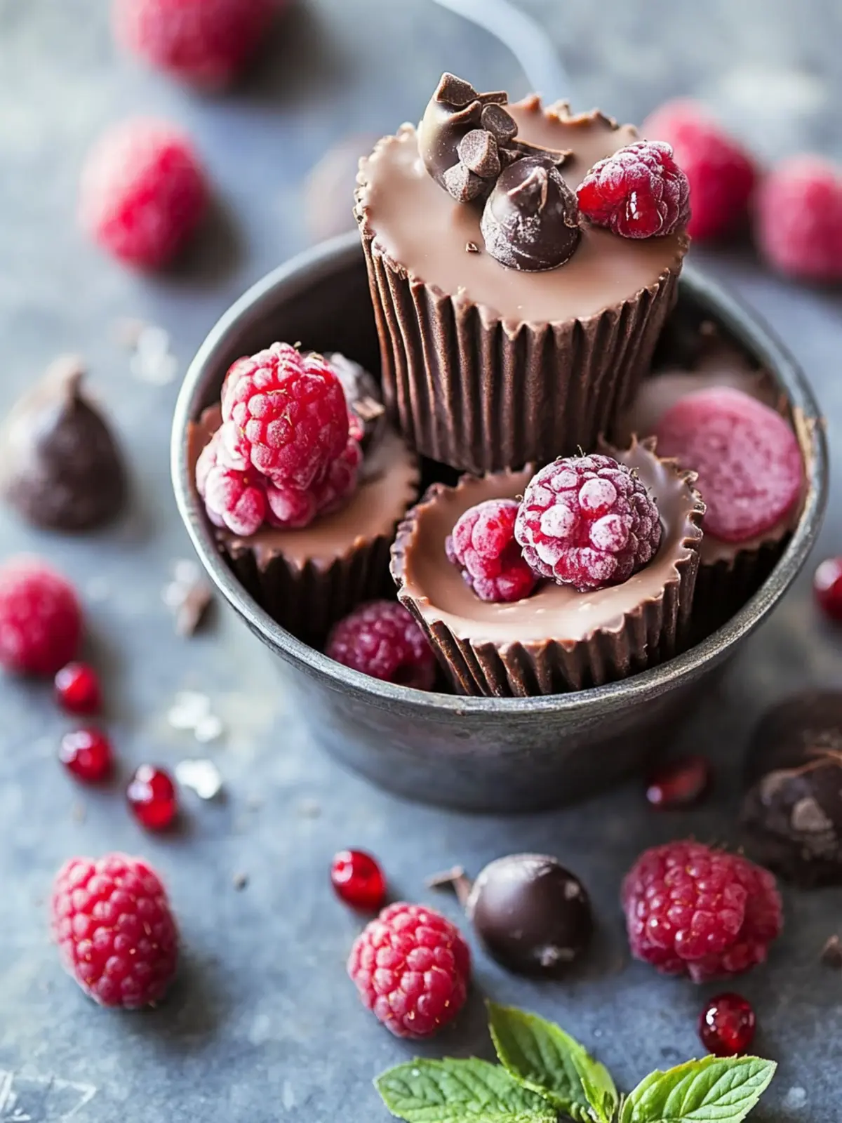 Schokoladen-Himbeer-Tassen
