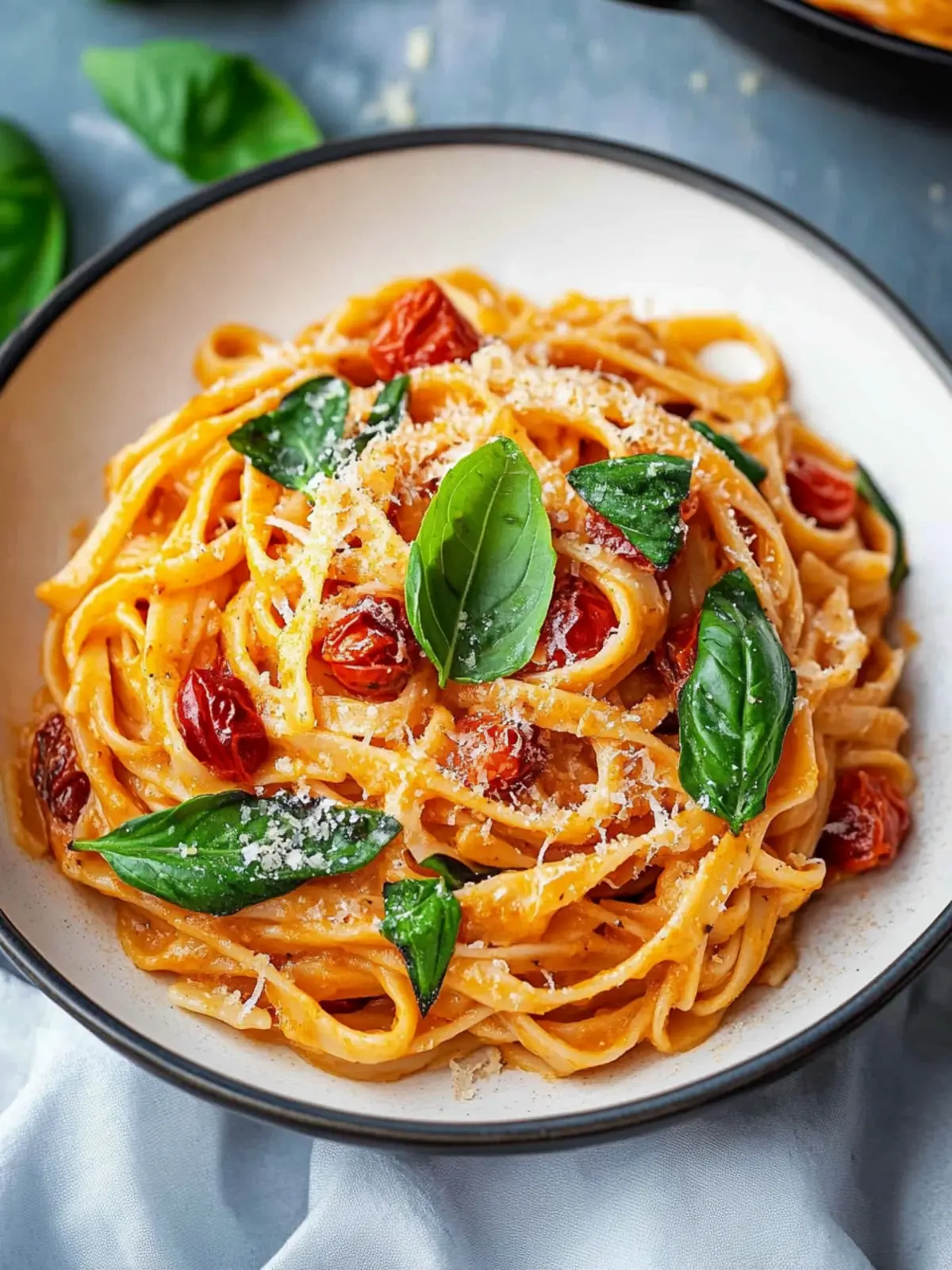 Veganer cremiger getrockneter Tomatenpasta