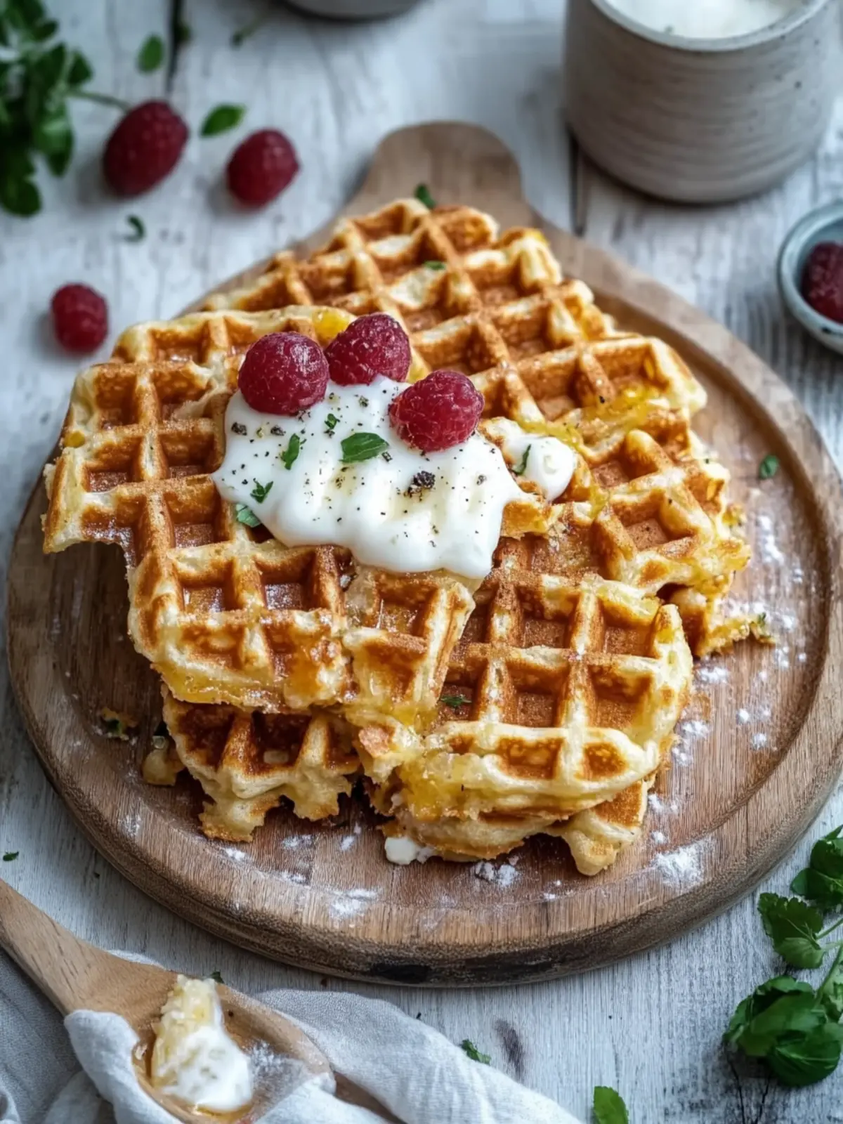 Knusprige Schinken-Käse-Waffeln