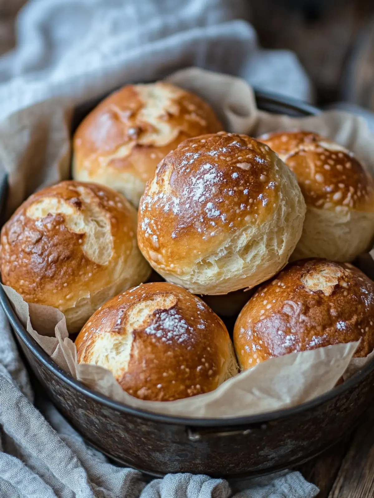 Brezelbrötchen im Muffinblech gebacken