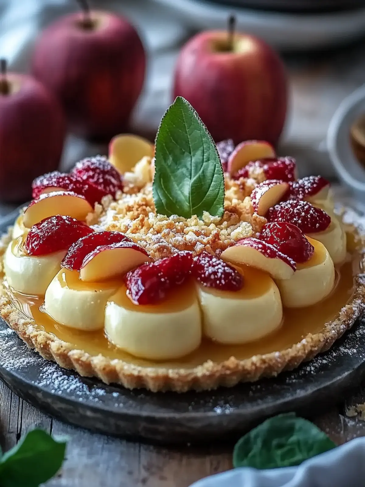 Käsekuchen gefüllte gebackene Äpfel