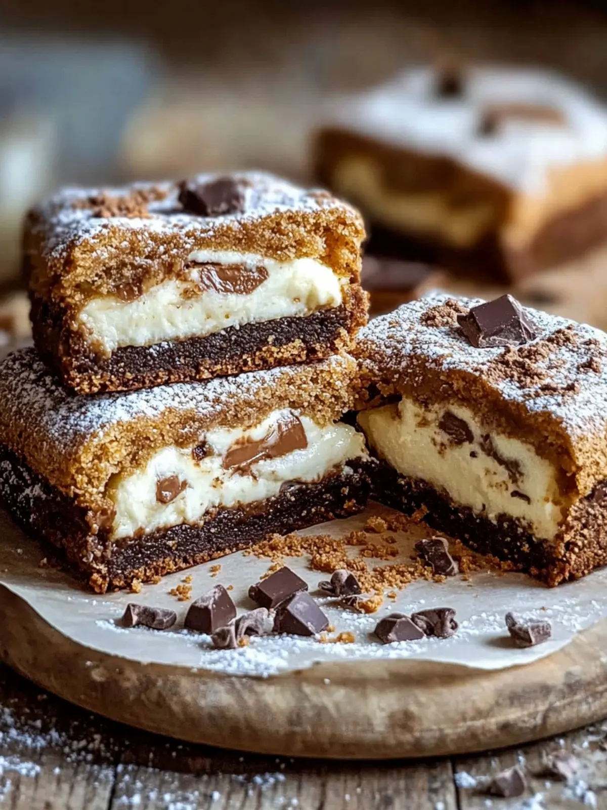 Käsekuchen gefüllte Schokoladenstückchenkekse