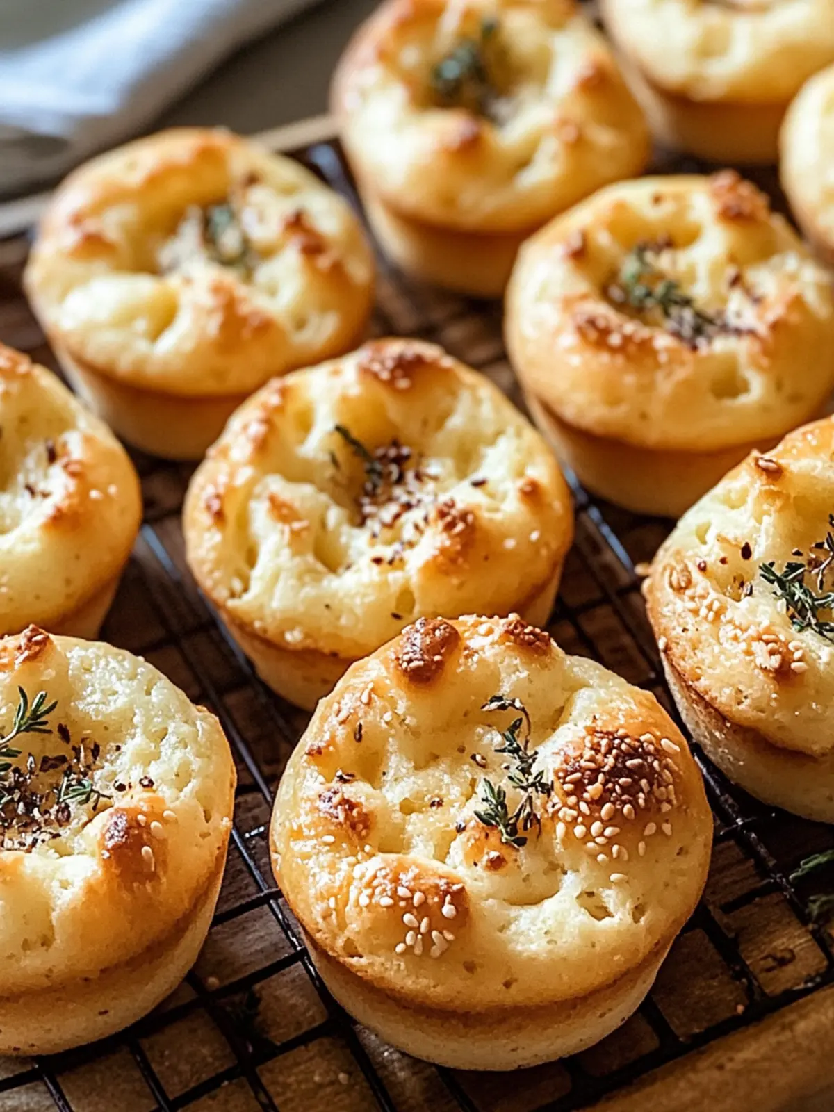 Rosmarin Knoblauch Focaccia Muffins